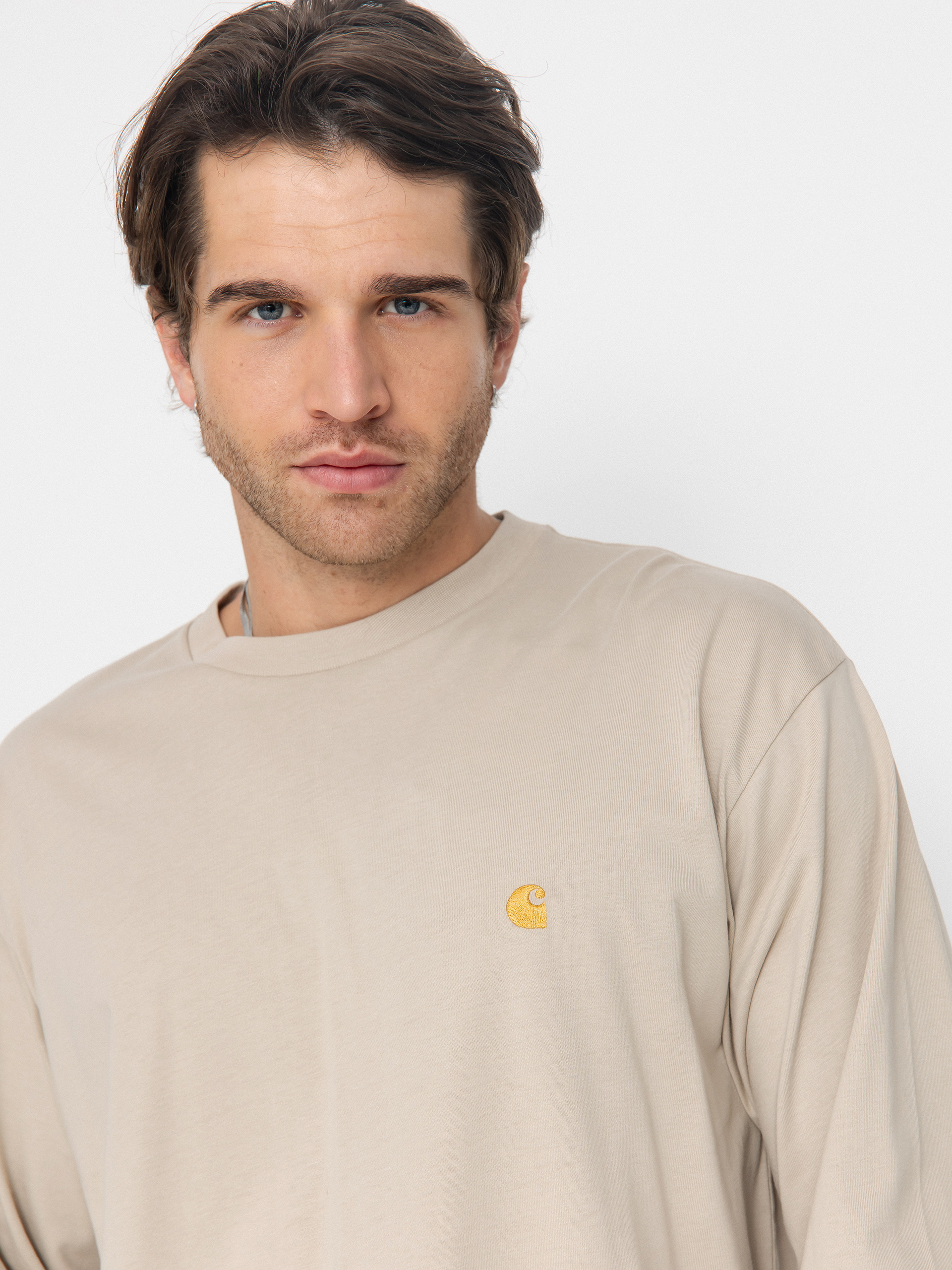 Longsleeve Carhartt WIP Chase (fleur de sel/gold)