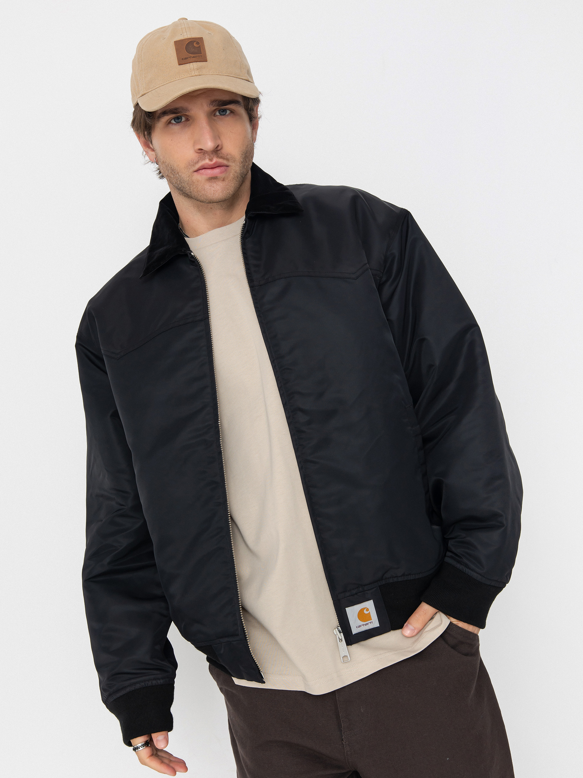 Kurtka Carhartt WIP Santa Fe Alumni (black/scarlet)