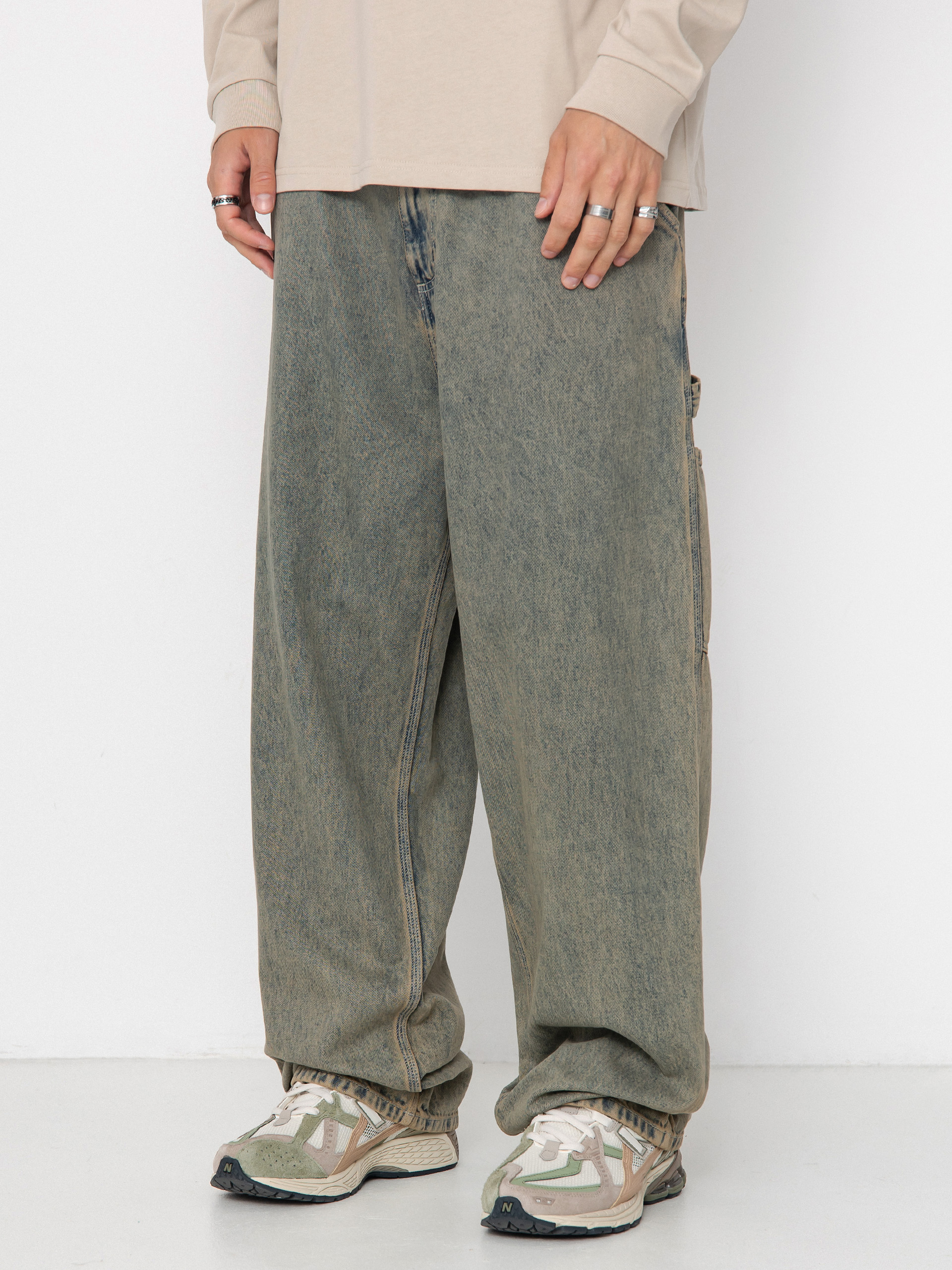 Spodnie Carhartt WIP OG Single Knee (blue/leather/garment dyed)