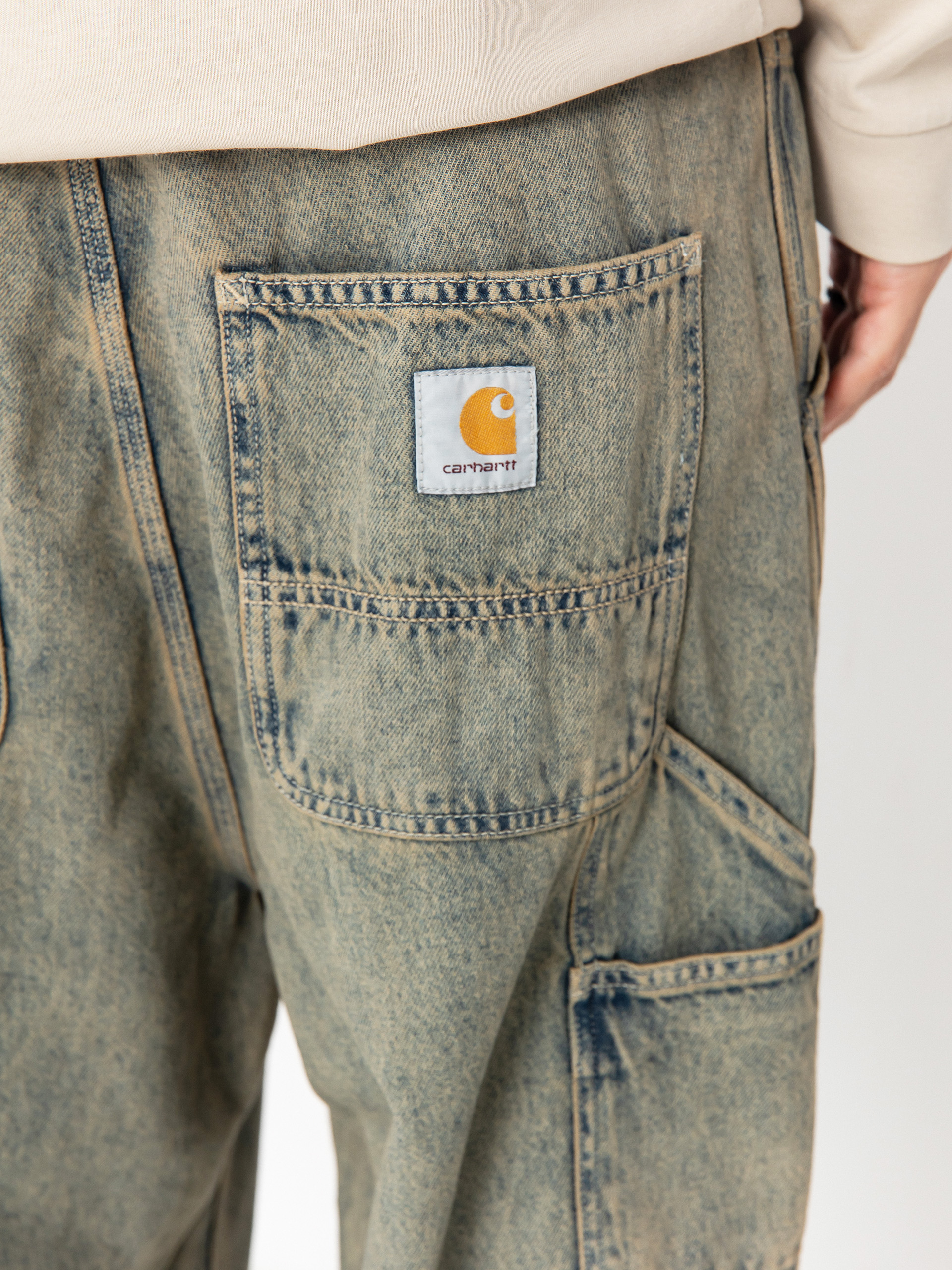 Spodnie Carhartt WIP OG Single Knee (blue/leather/garment dyed)