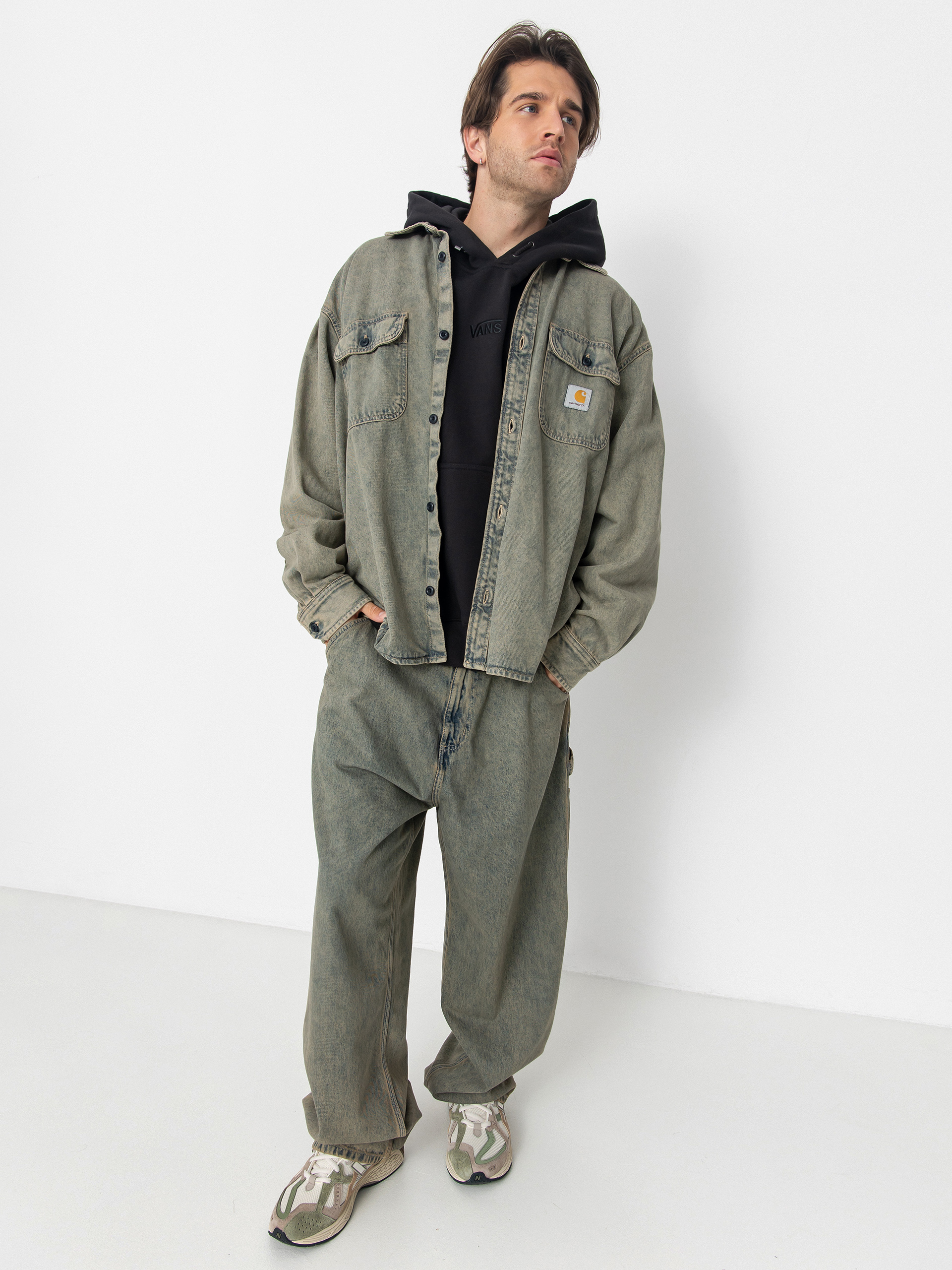 Kurtka Carhartt WIP Tigan (blue/leather/garment dyed)