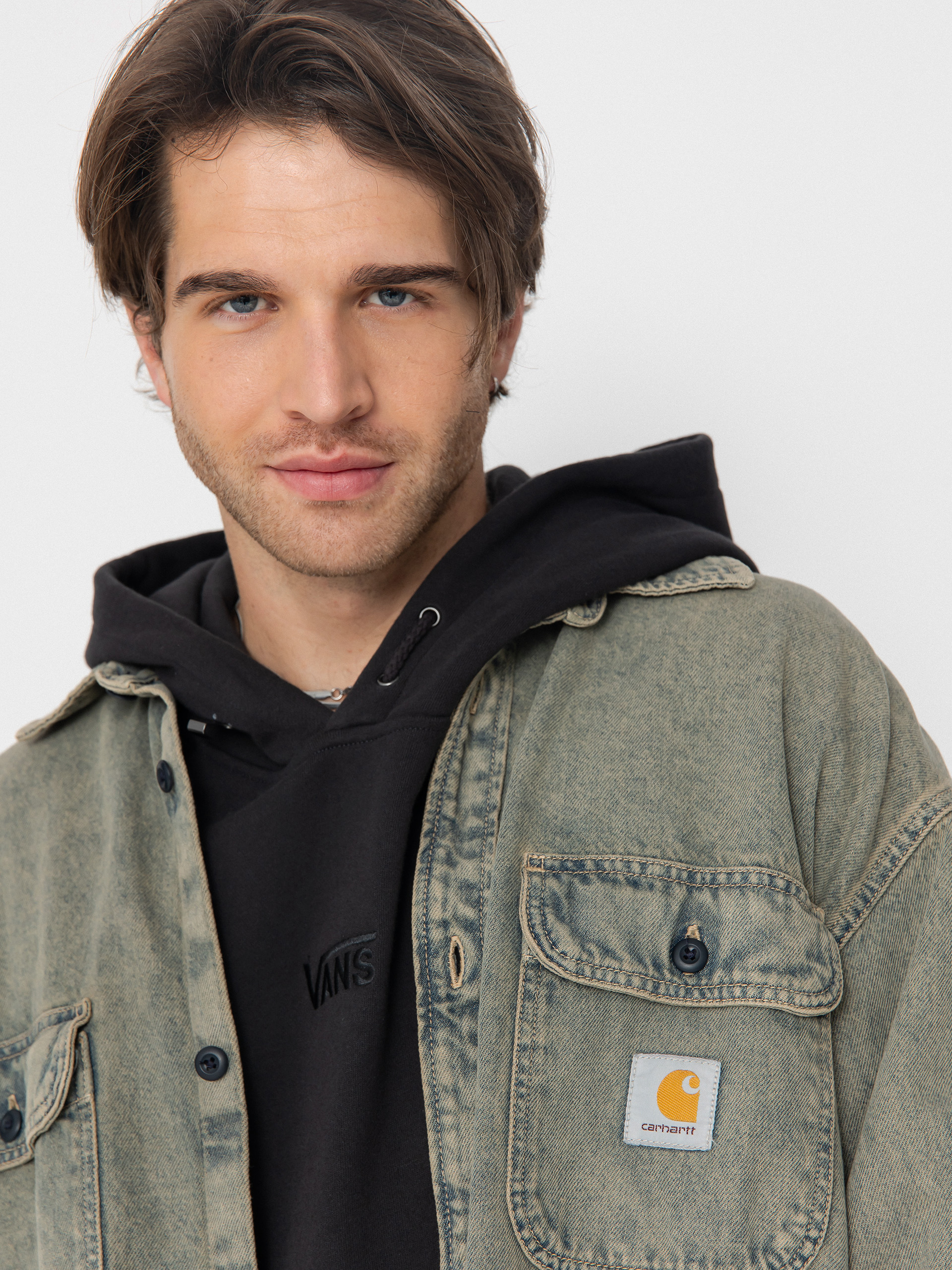 Kurtka Carhartt WIP Tigan (blue/leather/garment dyed)