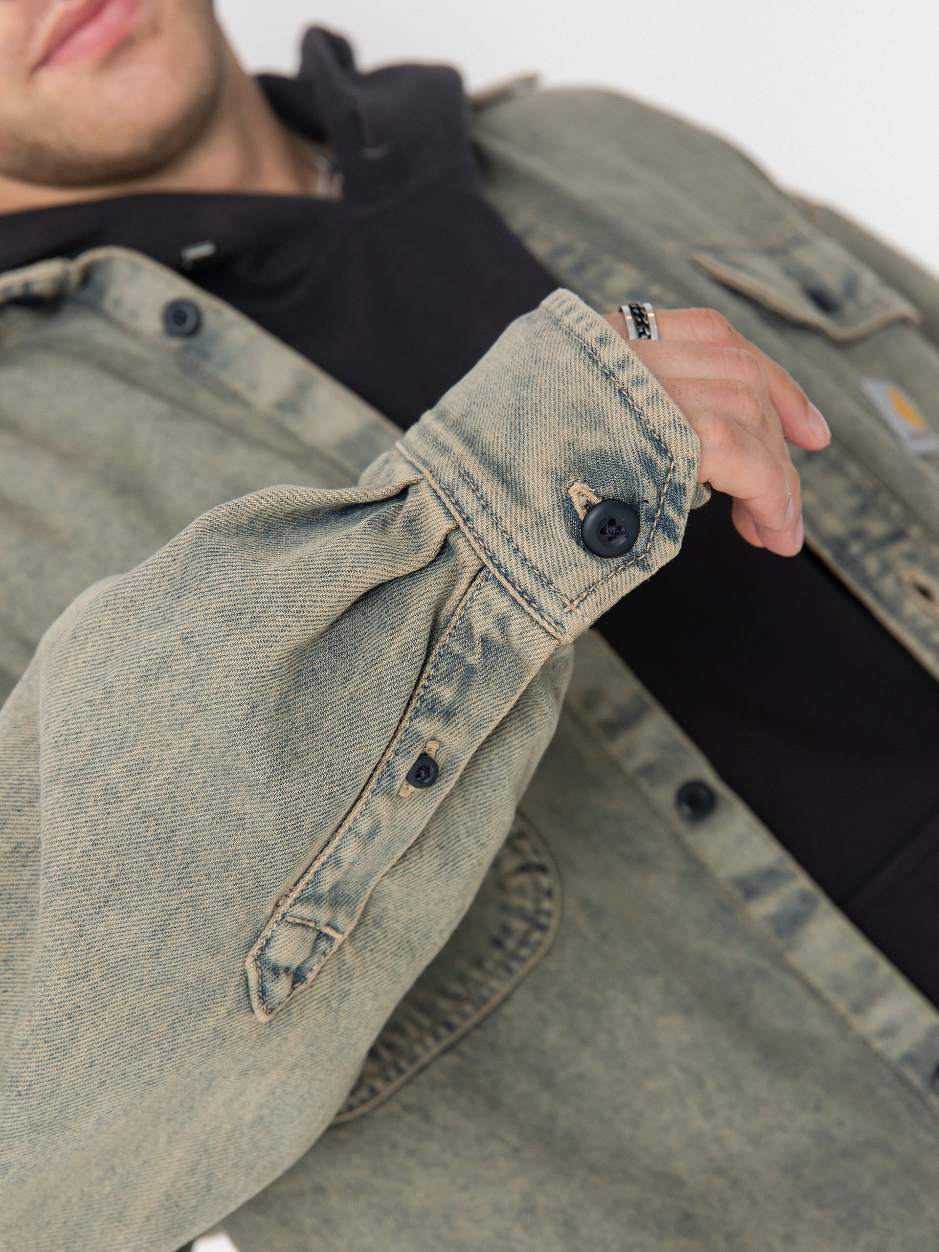 Kurtka Carhartt WIP Tigan (blue/leather/garment dyed)