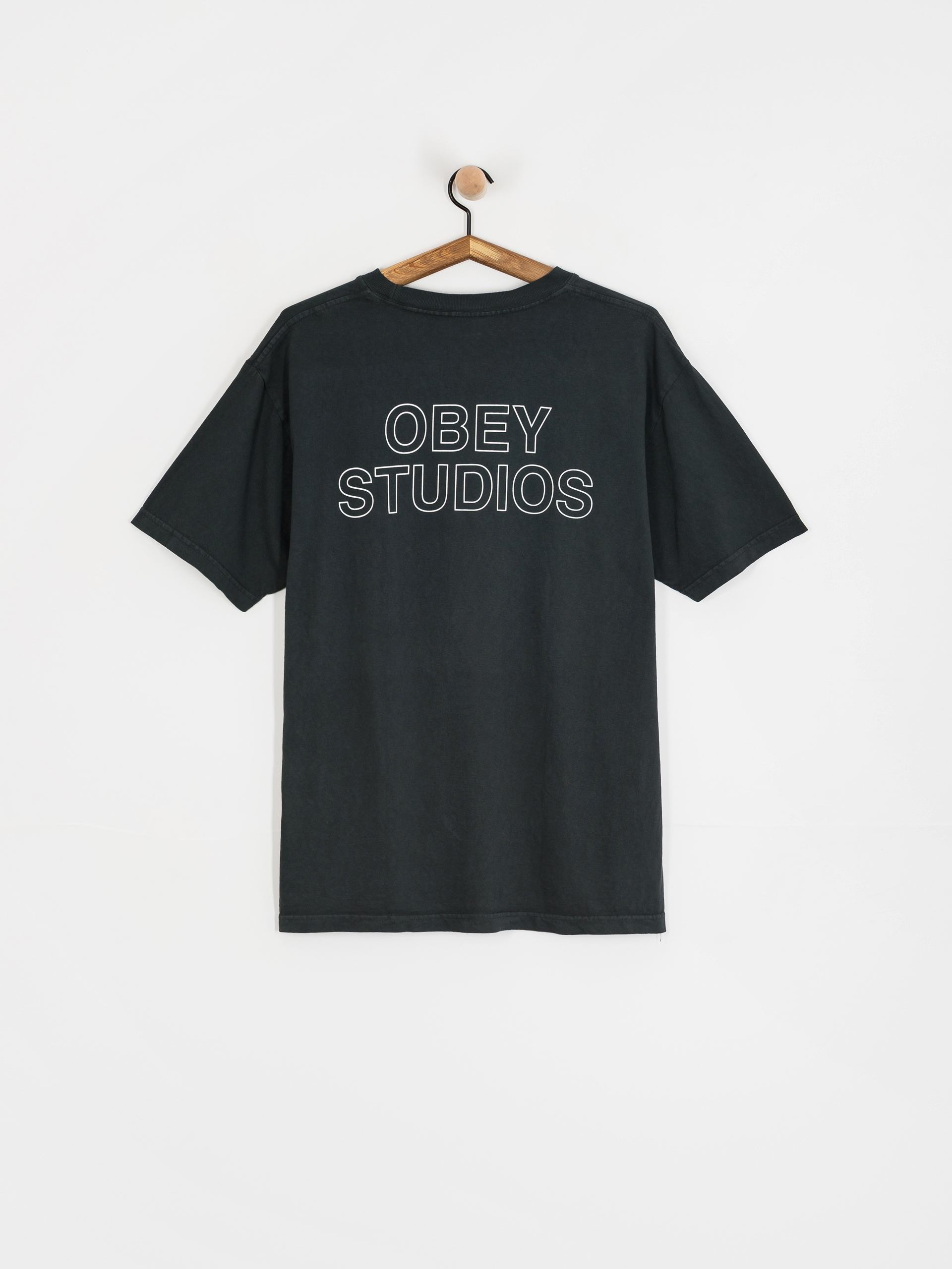 T-shirt OBEY Obey Studios Outline (pigment true vintage black)