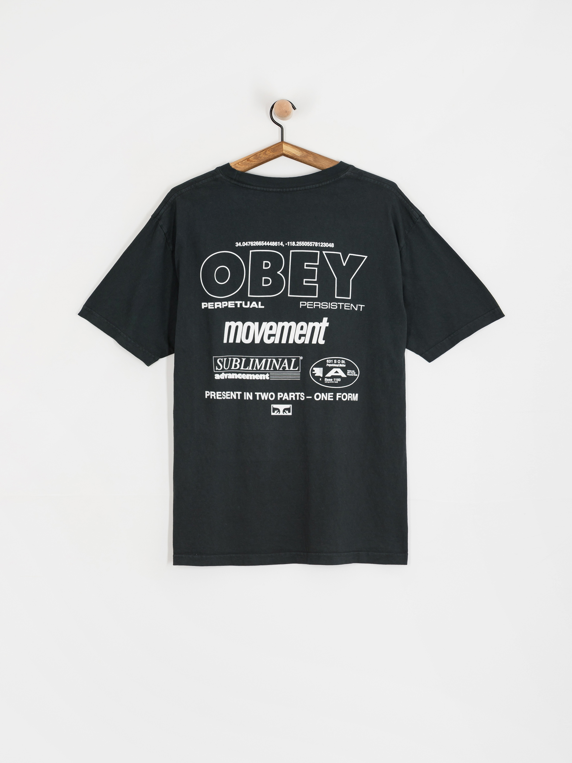 T-shirt OBEY Obey Persistent Movement (pigment true vintage black)