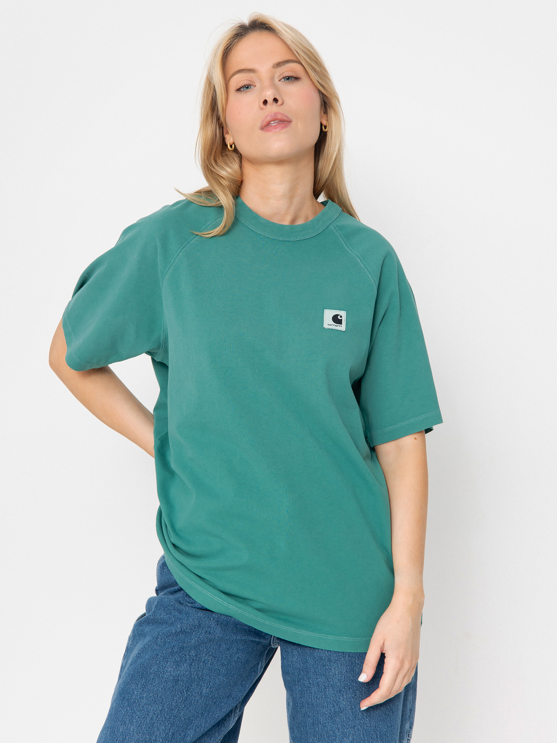 T-shirt Carhartt WIP Hudson Wmn (saguaro/chalk wash)