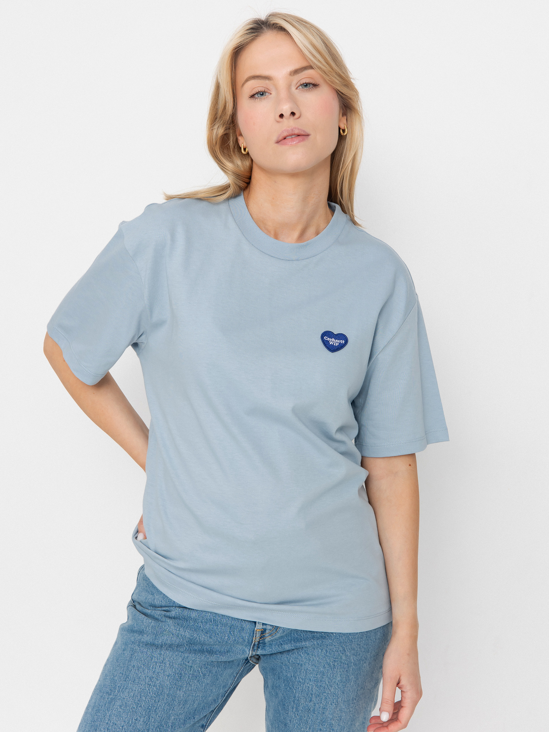 T-shirt Carhartt WIP Heart II Hartt Wmn (blue fog)