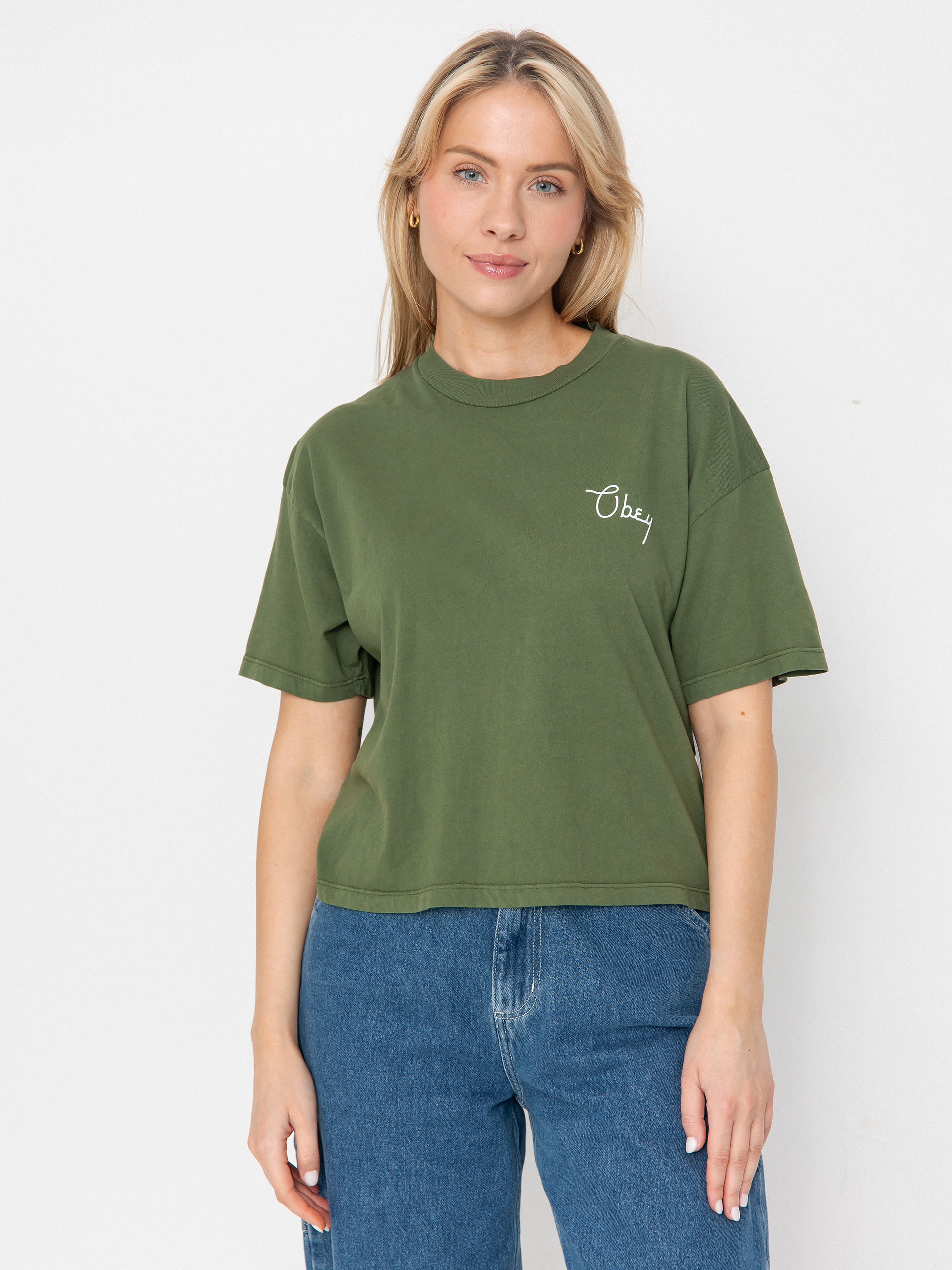 T-shirt OBEY Obey Scripty Cities Wmn (bronze green)