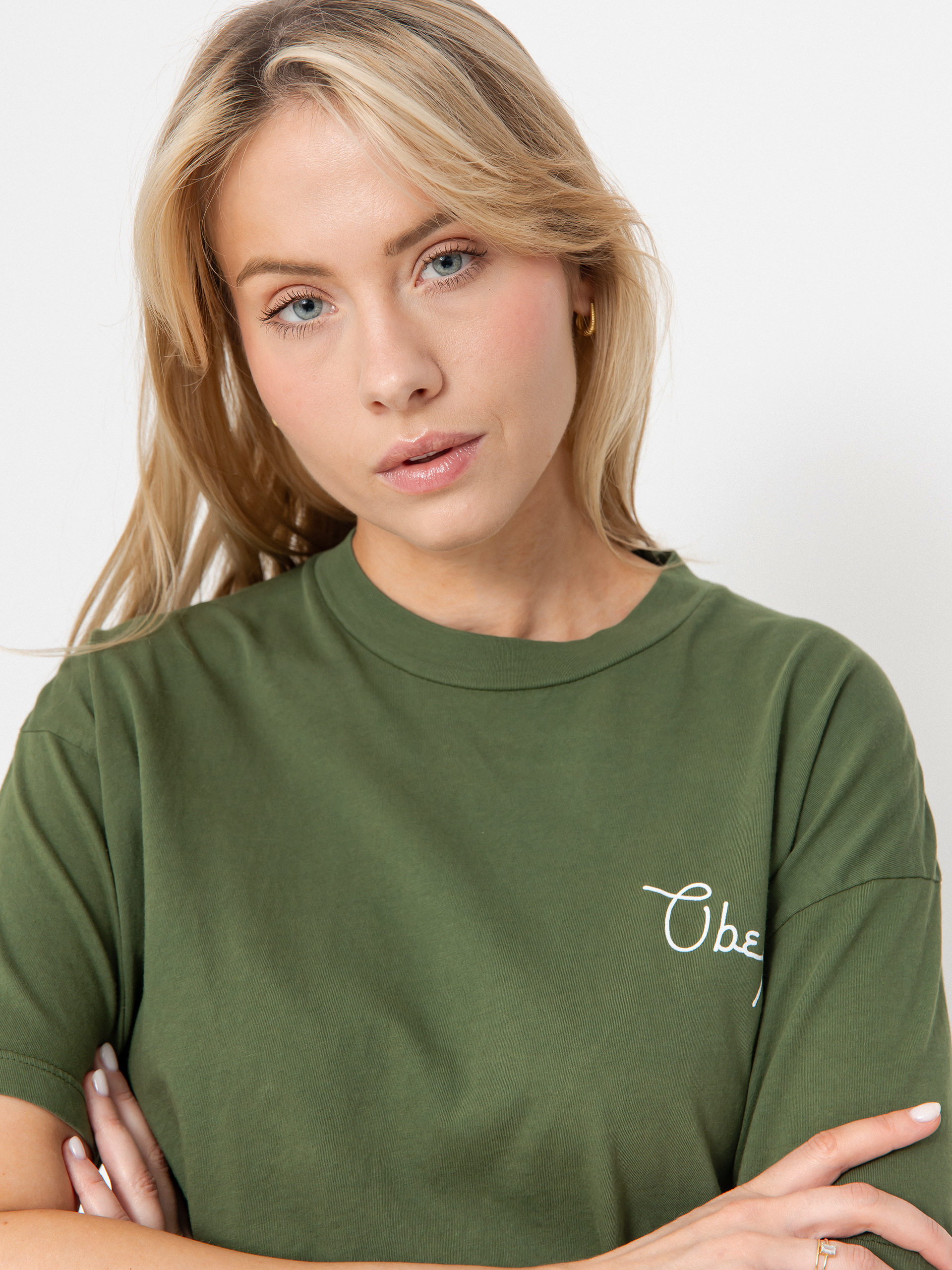 T-shirt OBEY Obey Scripty Cities Wmn (bronze green)