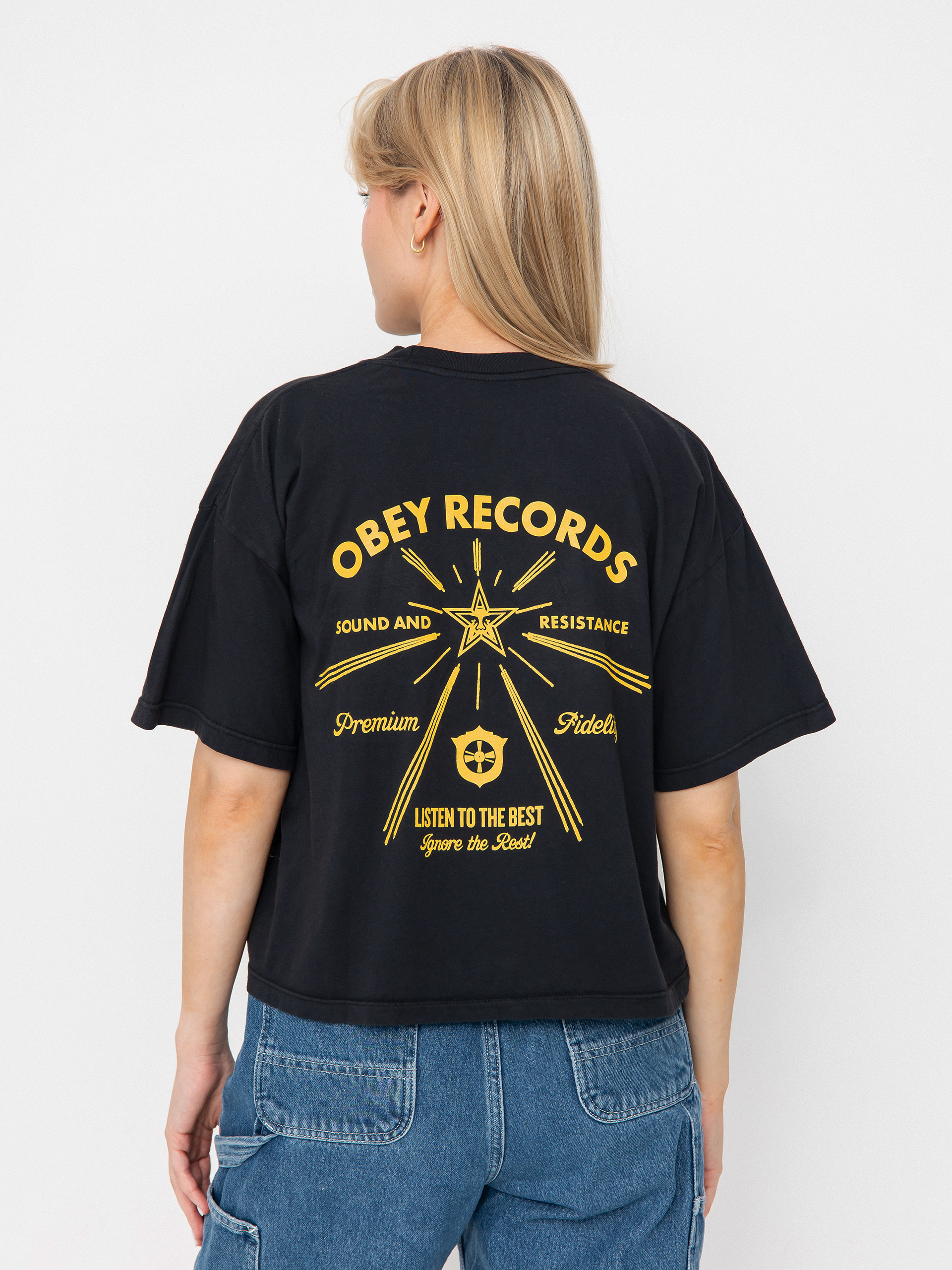 T-shirt OBEY Obey Listen To The Best Wmn (digital black)