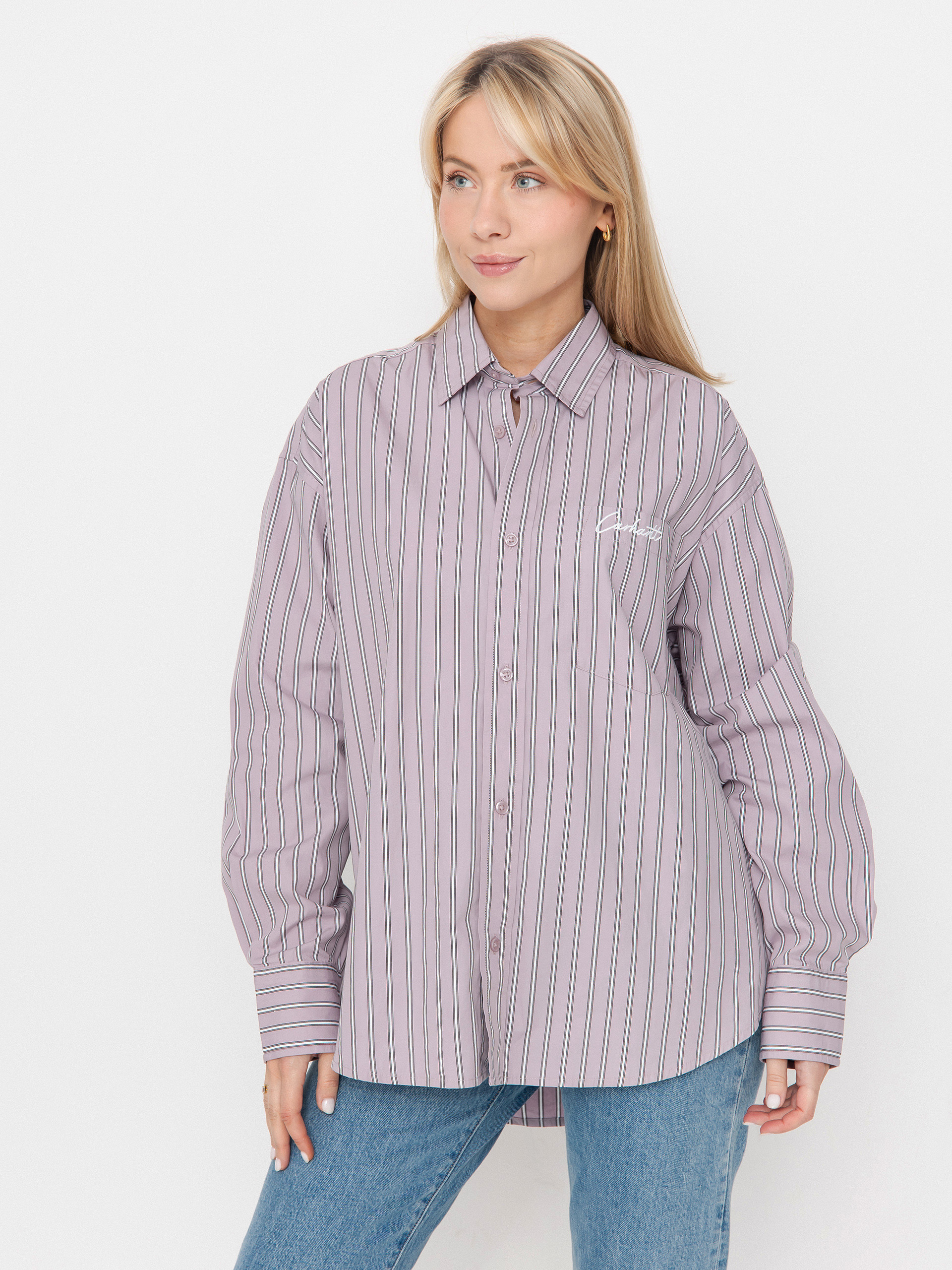 Koszula Carhartt WIP Grimsby Wmn (grimsby stripe/pink fog)