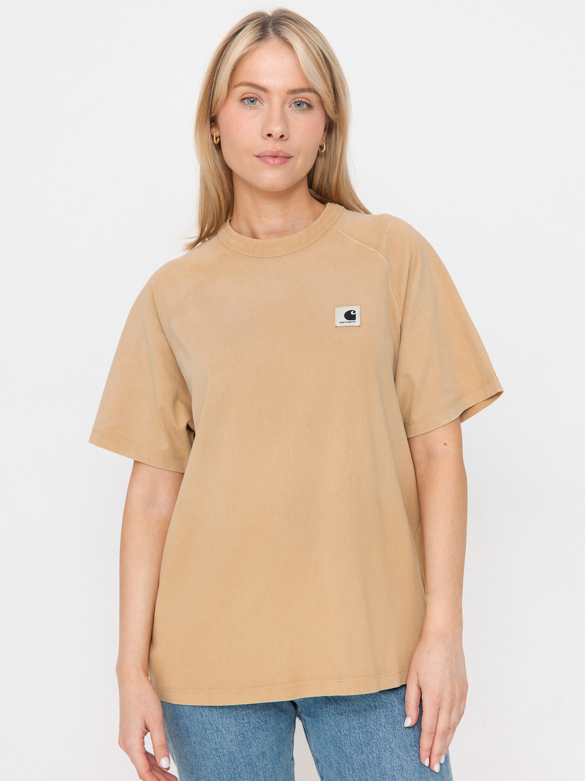 T-shirt Carhartt WIP Hudson Wmn (dusty h brown/chalk wash)