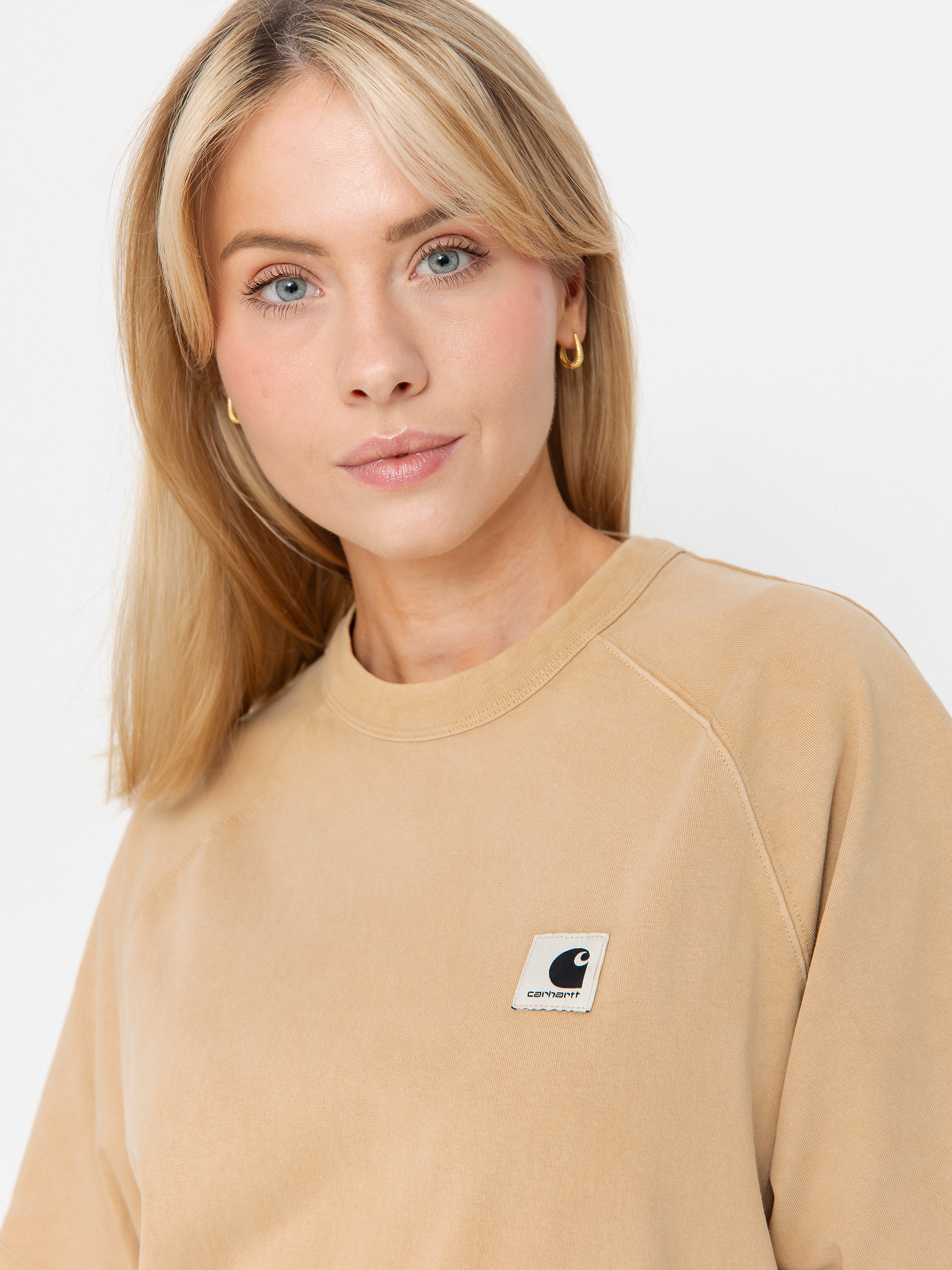 T-shirt Carhartt WIP Hudson Wmn (dusty h brown/chalk wash)