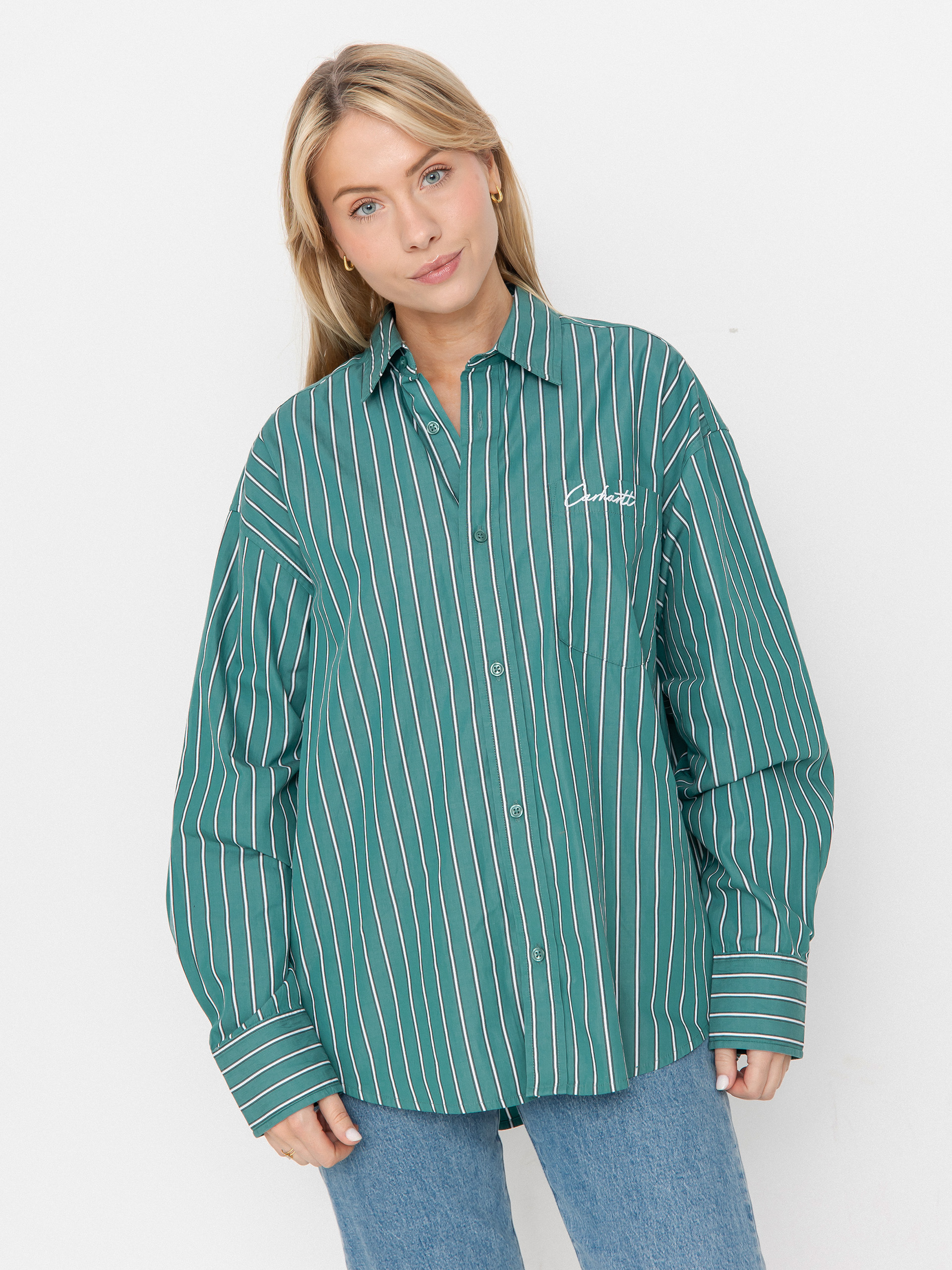 Koszula Carhartt WIP Grimsby Wmn (grimsby stripe/saguaro)