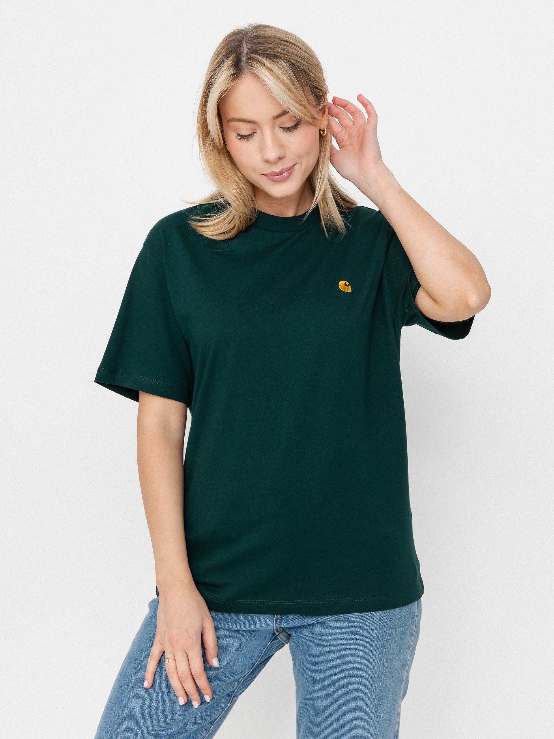 T-shirt Carhartt WIP Chase Wmn (dark fir/gold)