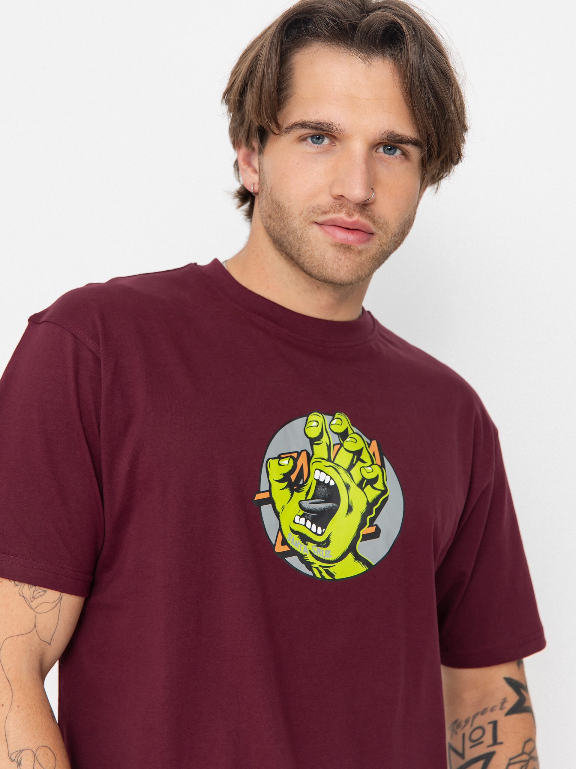 T-shirt Santa Cruz Hand Dot Front (dark cherry)