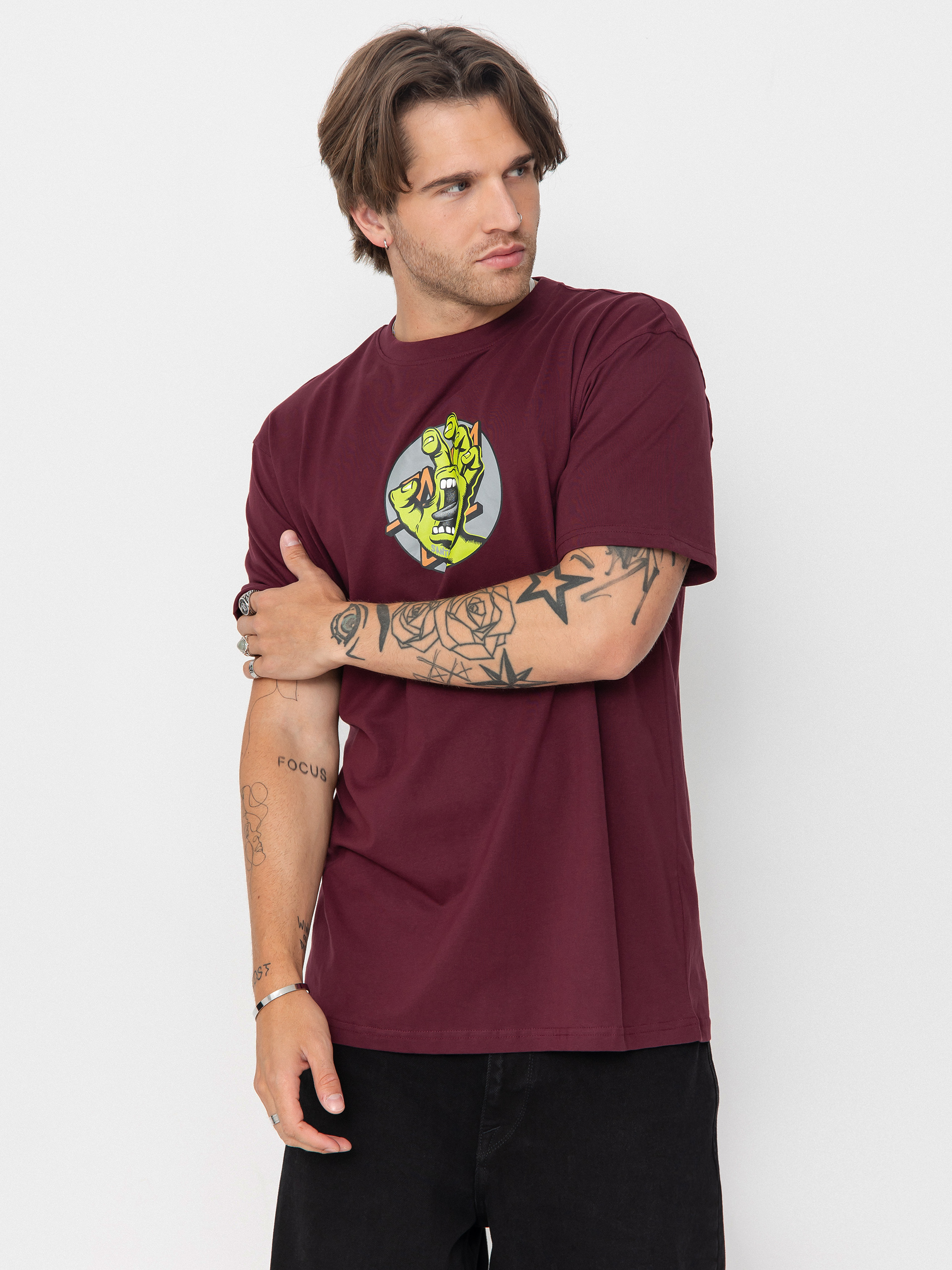 T-shirt Santa Cruz Hand Dot Front (dark cherry)