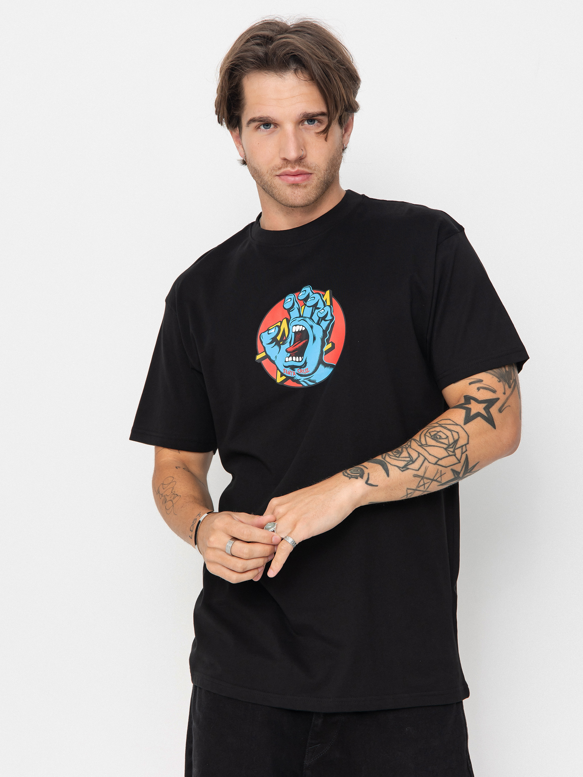 T-shirt Santa Cruz Hand Dot Front (black)