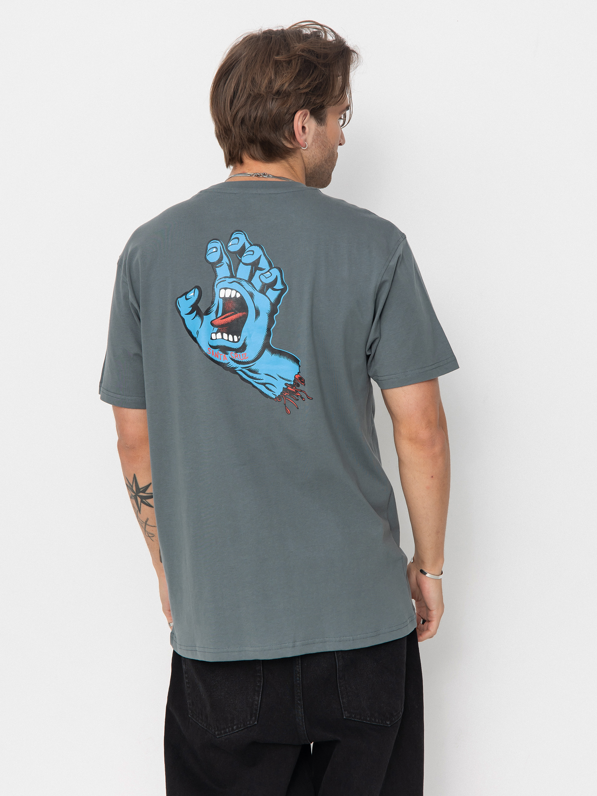 T-shirt Santa Cruz Screaming Hand Chest (storm grey)