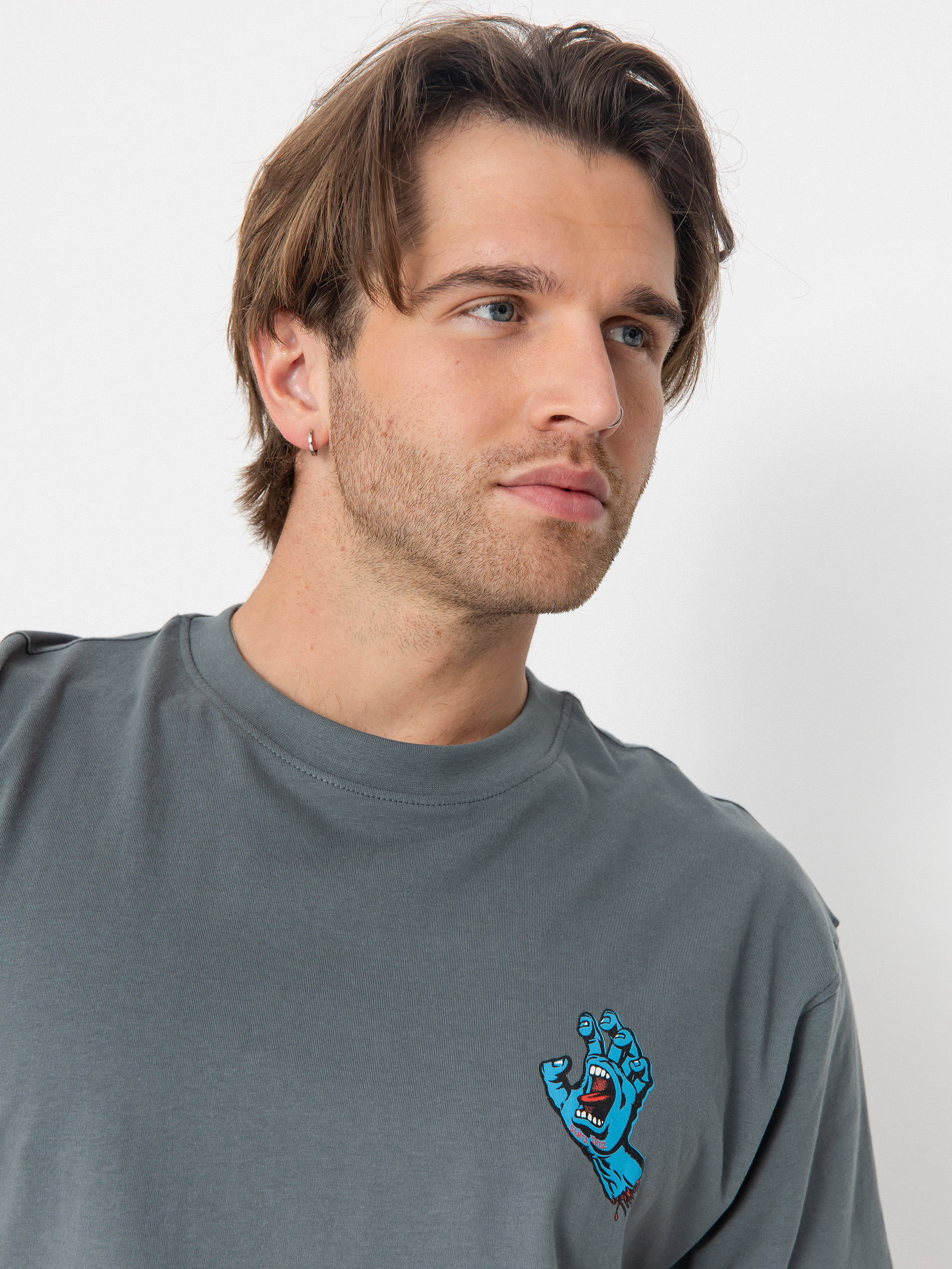 T-shirt Santa Cruz Screaming Hand Chest (storm grey)