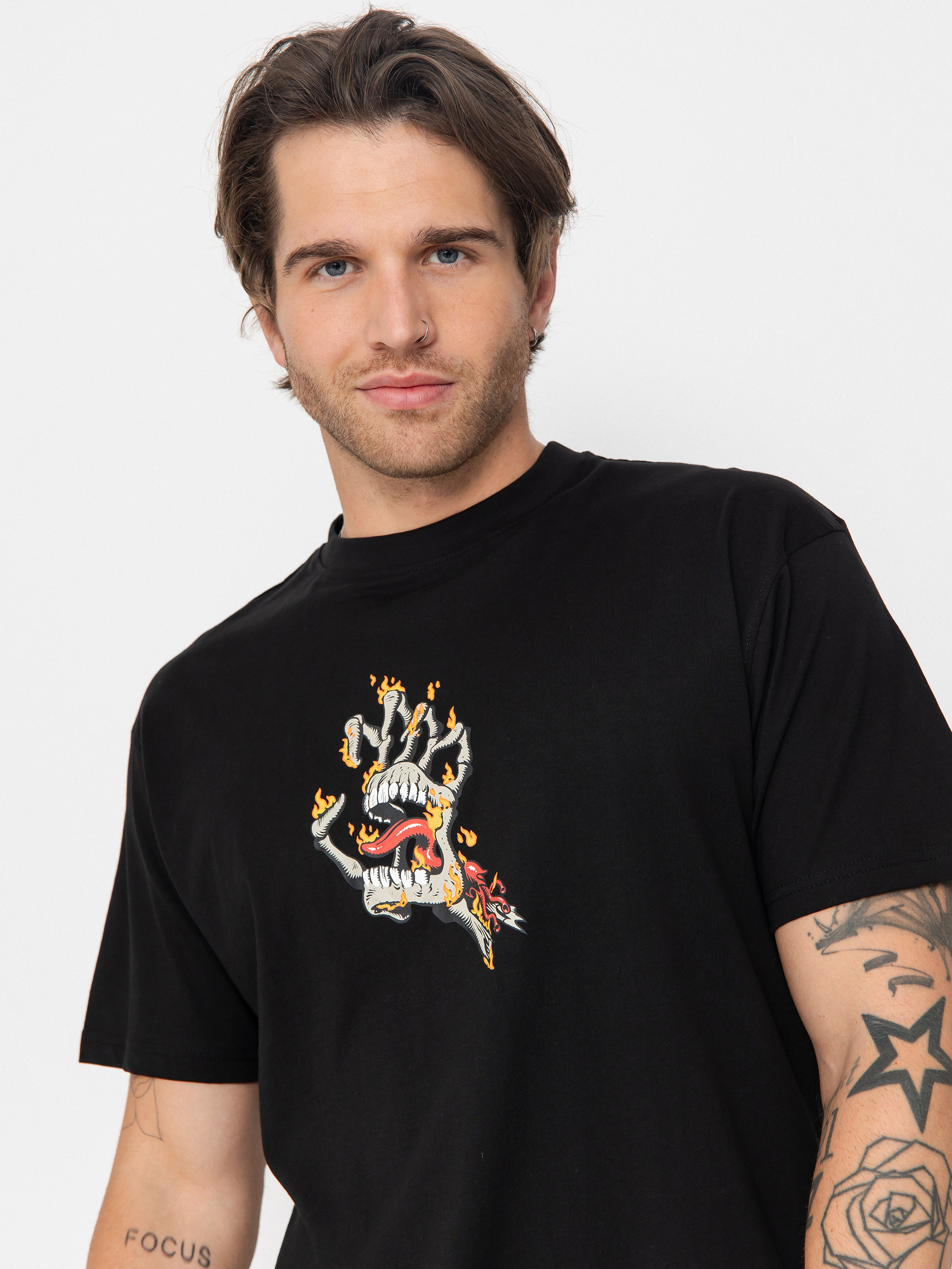 T-shirt Santa Cruz Burnt Bone Hand (black)