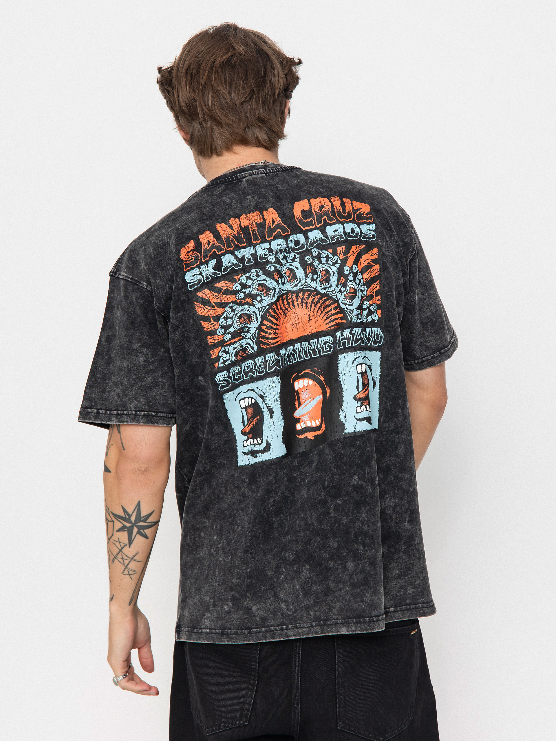 T-shirt Santa Cruz VTG Screaming Connect (black acid wash)