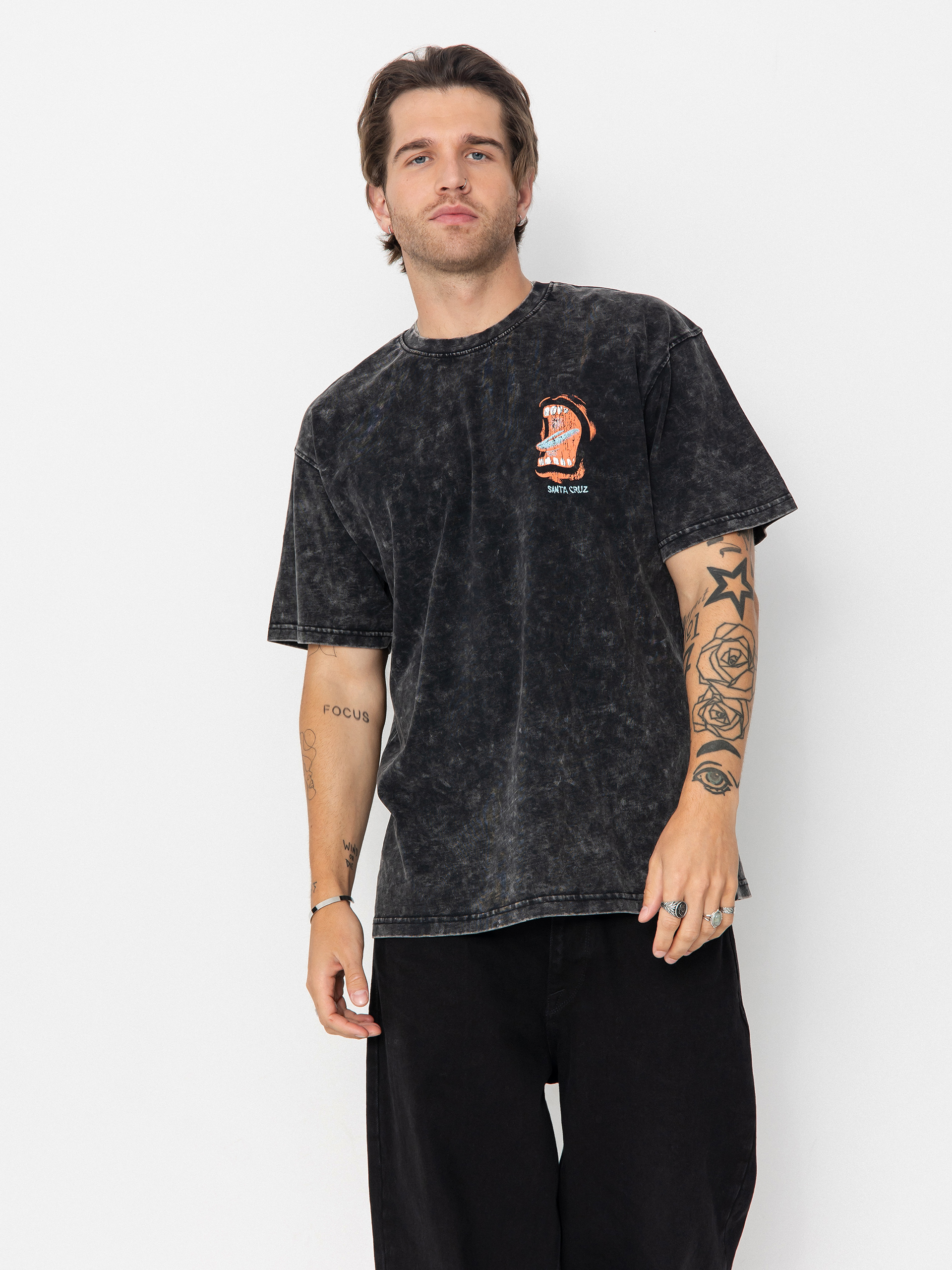 T-shirt Santa Cruz VTG Screaming Connect (black acid wash)