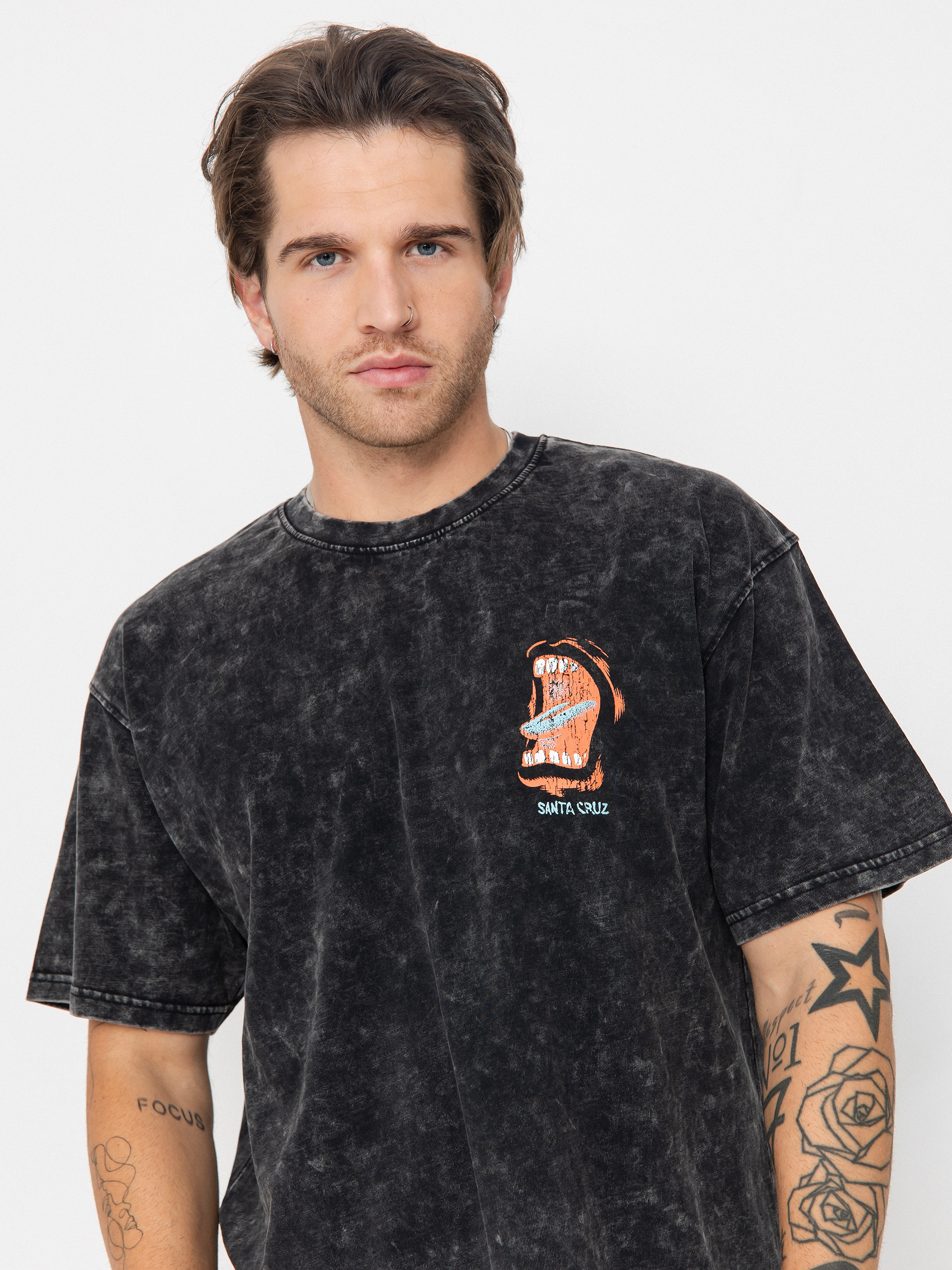 T-shirt Santa Cruz VTG Screaming Connect (black acid wash)