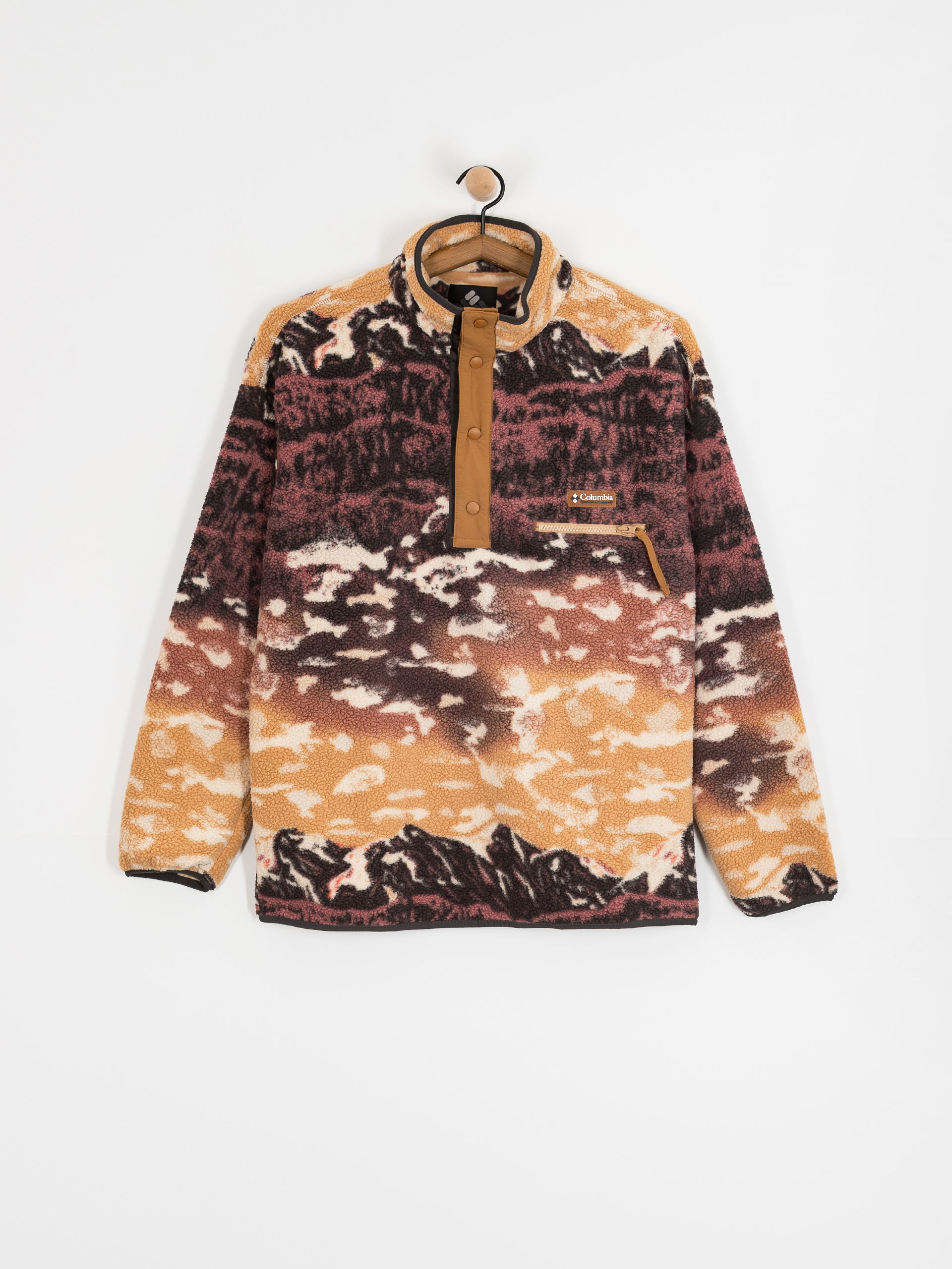 Polar Columbia Helvetia II Printed Half Snap (camel brown sisters)