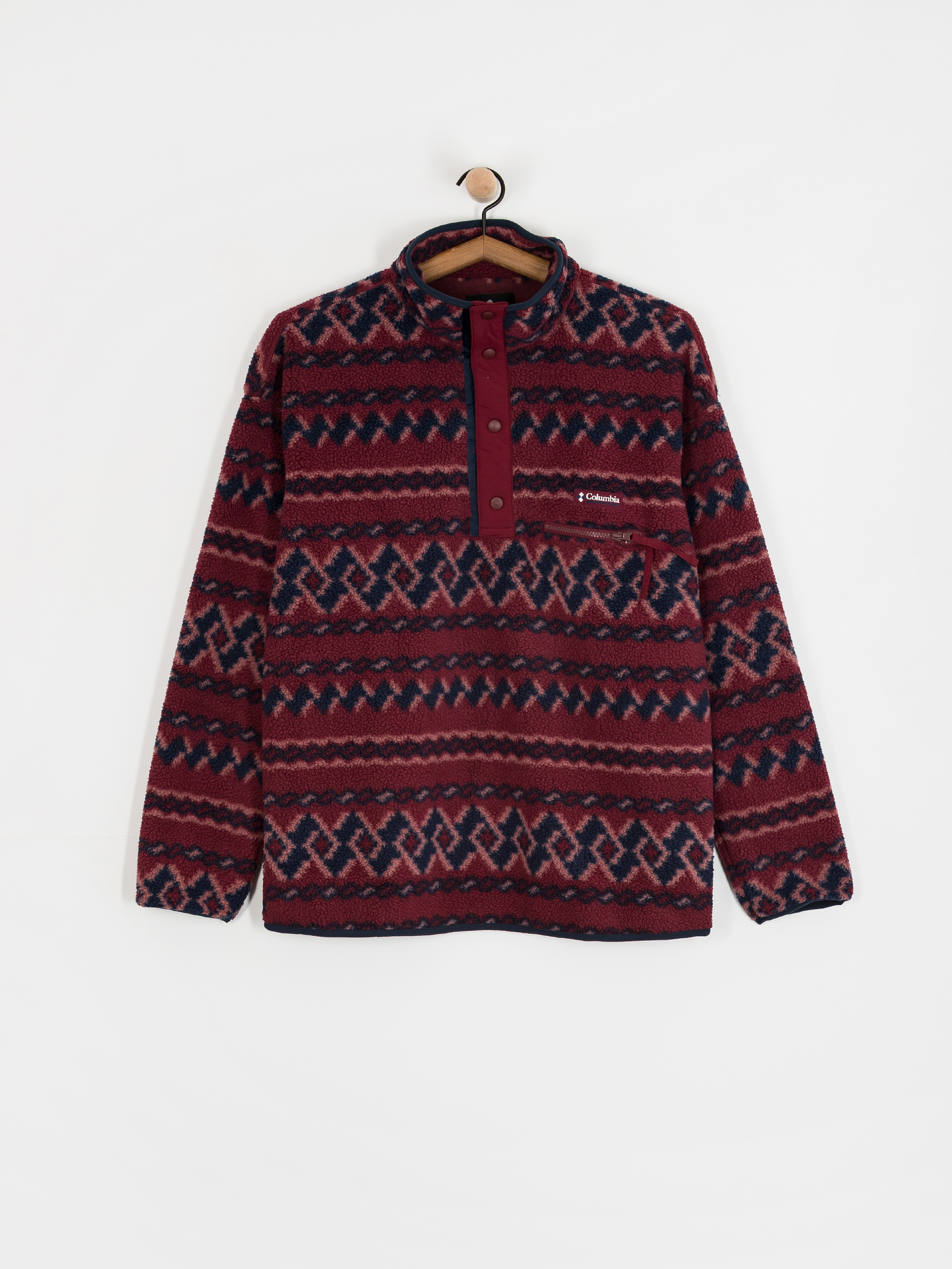 Męski Polar Columbia Helvetia II Printed Half Snap (rich wine knitknot)