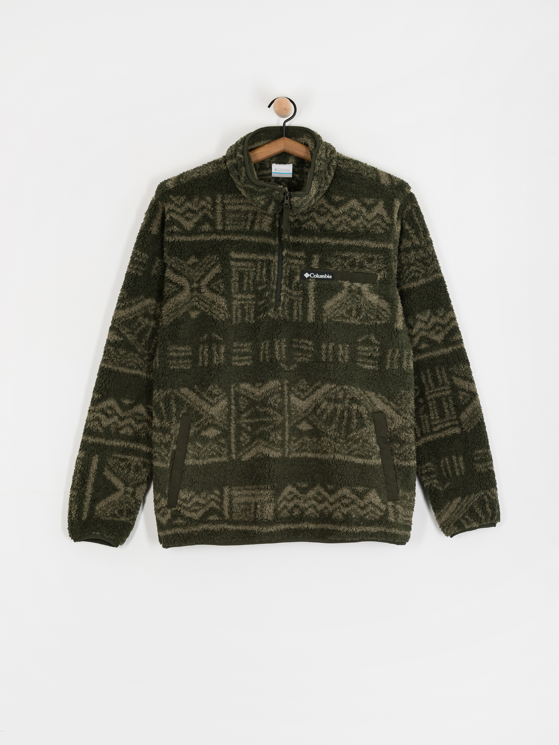 Męski Polar Columbia Rugged Ridge High Pile Half Zip (greenscape deschutes days)