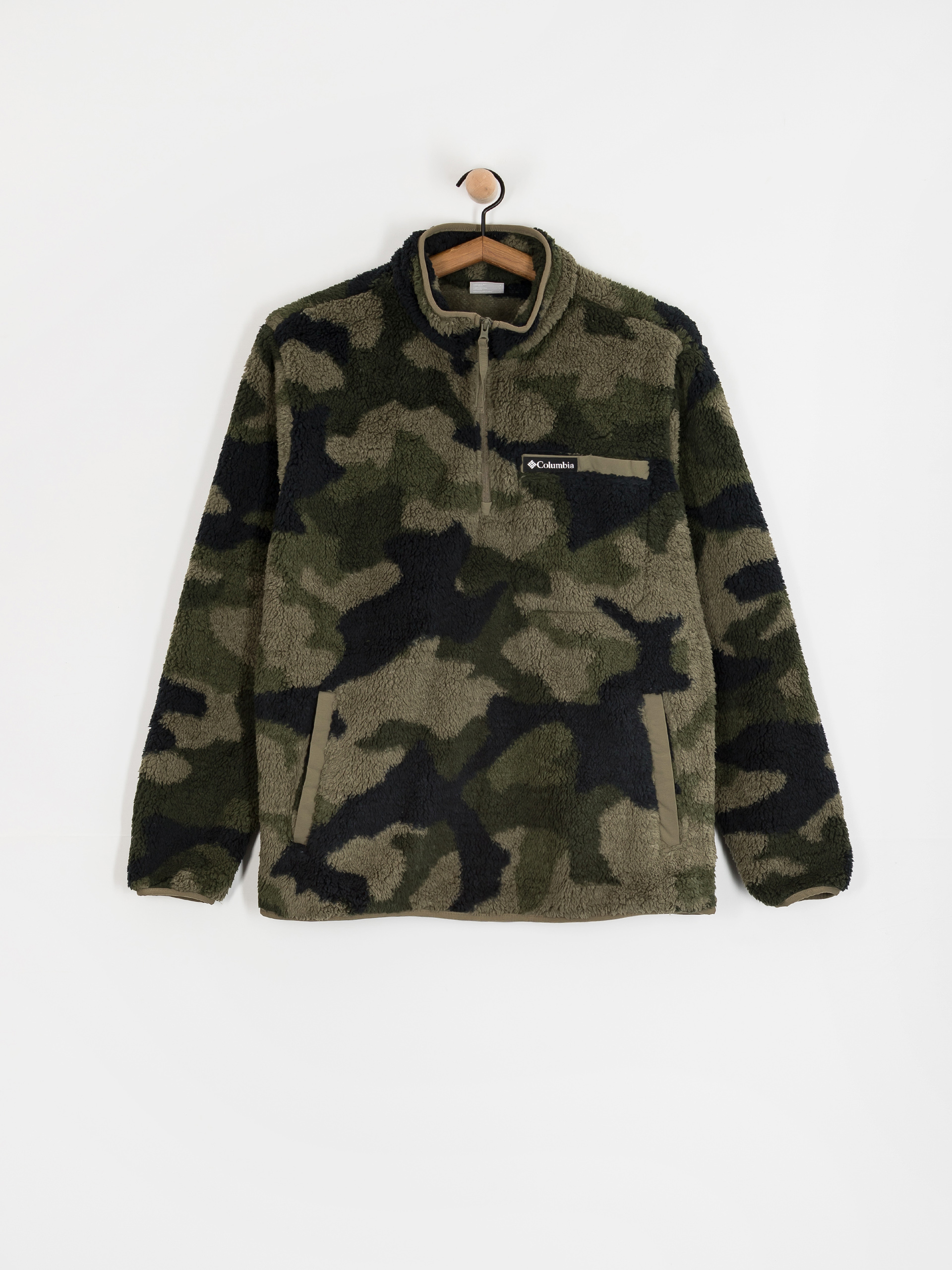 Polar Columbia Rugged Ridge High Pile Half Zip (stone green mod camo)
