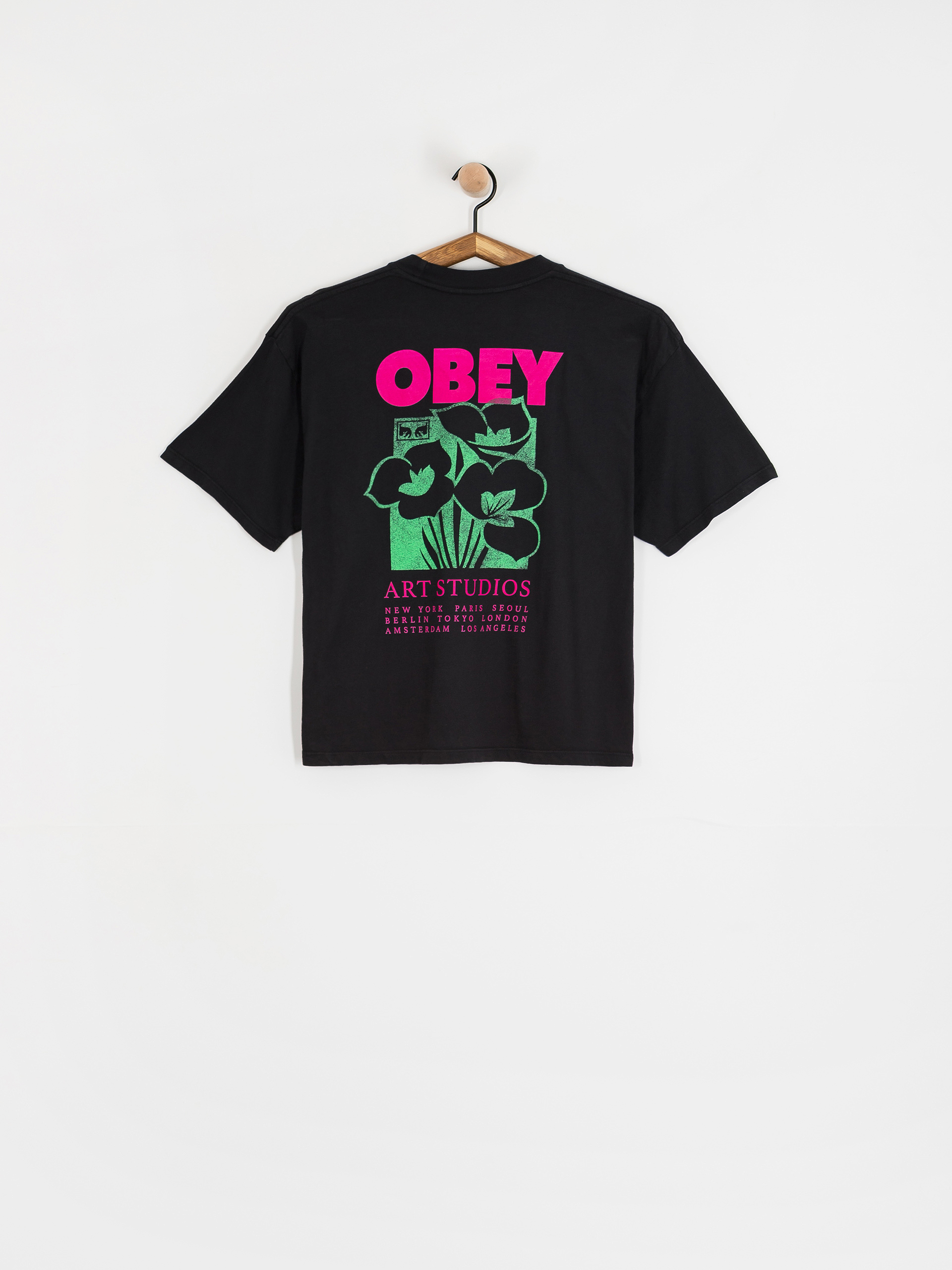 T-shirt OBEY Obey Art Studio Flowers Wmn (digital black)