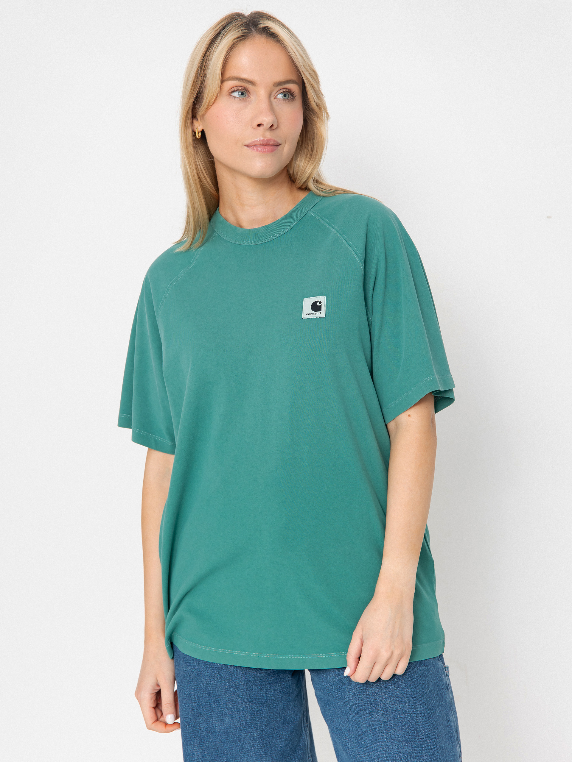 T-shirt Carhartt WIP Hudson Wmn (saguaro/chalk wash)