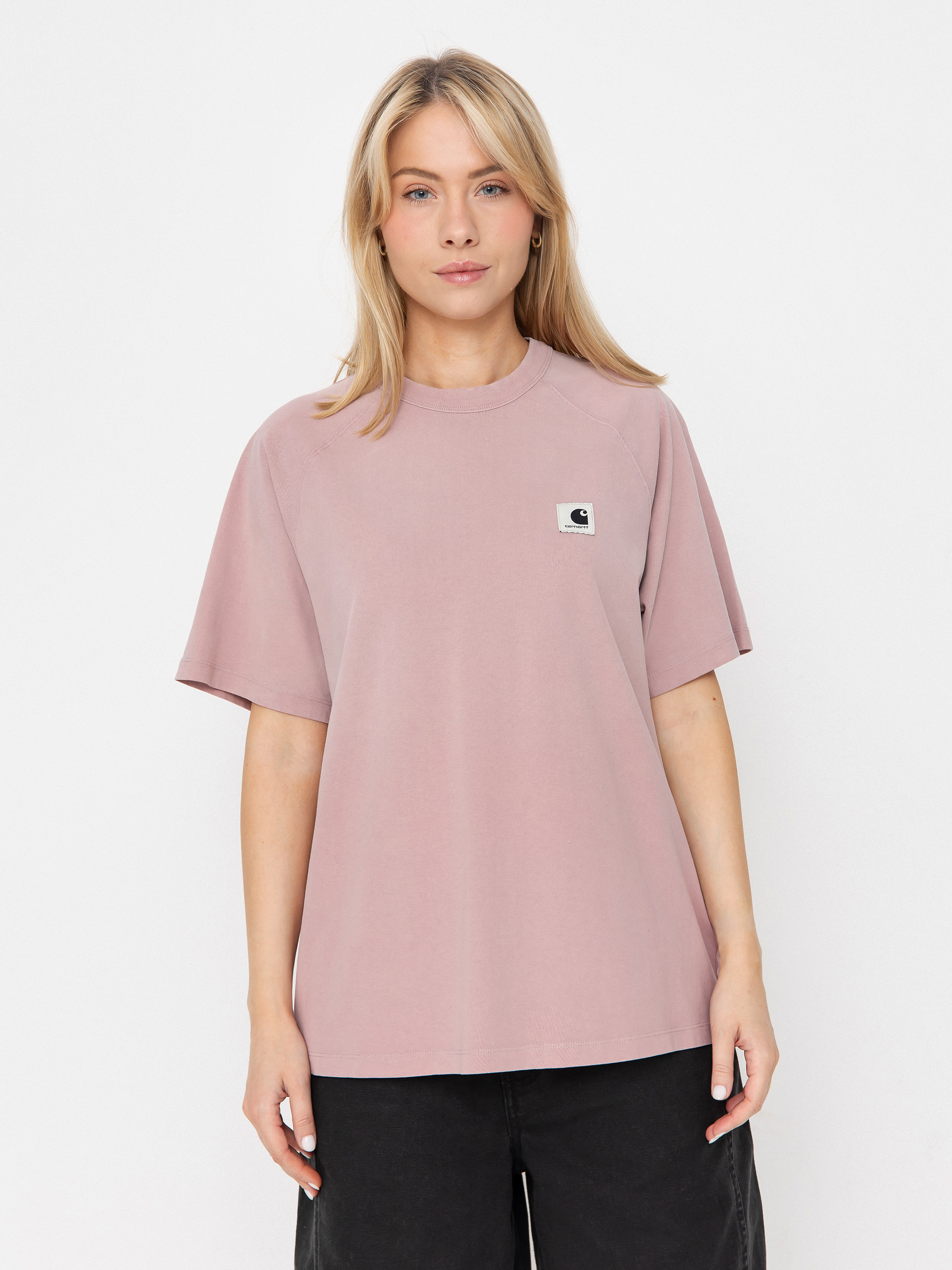T-shirt Carhartt WIP Hudson Wmn (daphne/chalk wash)