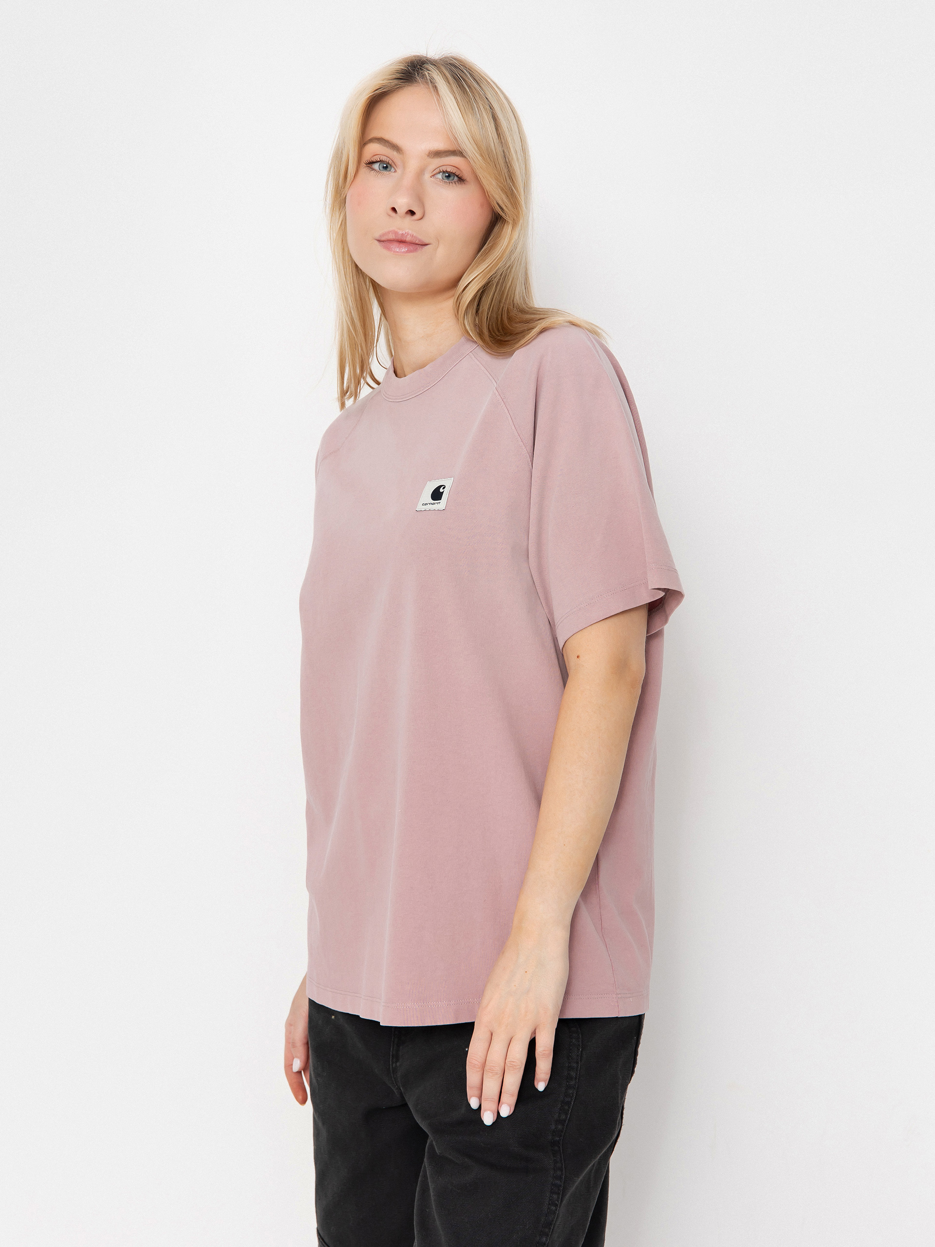 T-shirt Carhartt WIP Hudson Wmn (daphne/chalk wash)