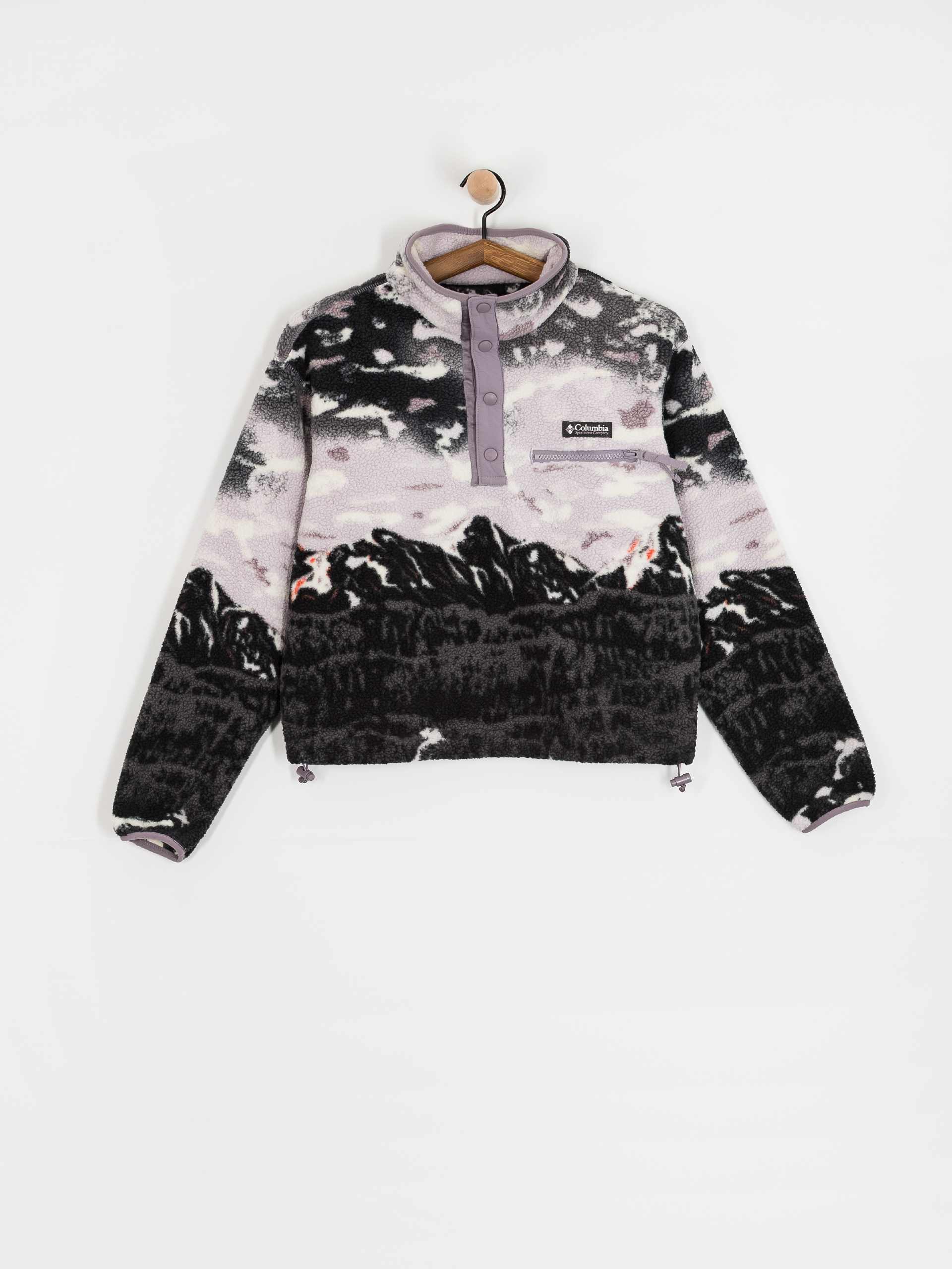 Polar Columbia Helvetia II Printed Cropped Half Snap Wmn (shale purple sisters/shale purple)