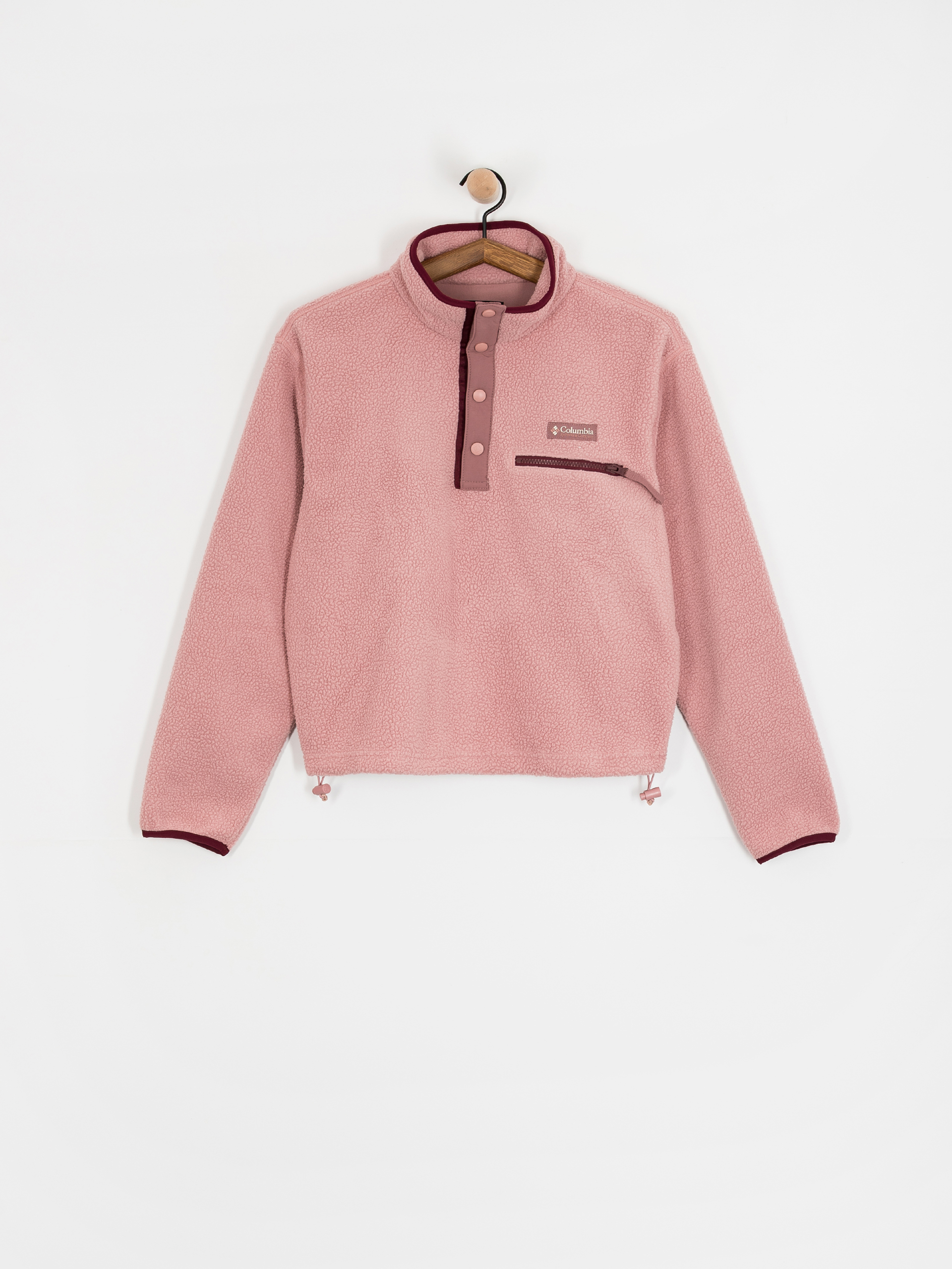 Damski Polar Columbia Helvetia II Cropped Half Snap (eraser pink/fig/rich wine)