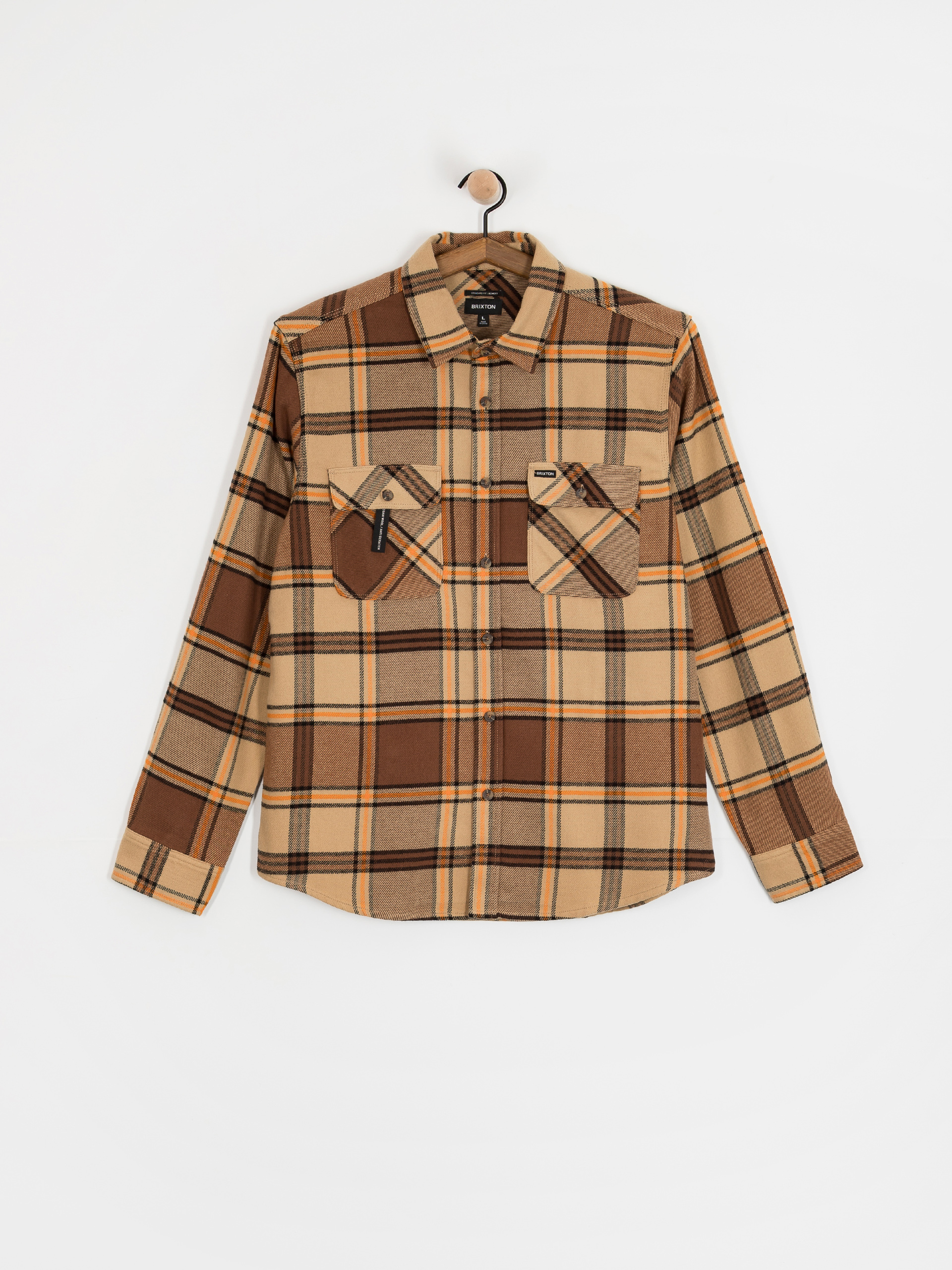 Koszula Brixton Bowery Flannel (sand/pinecone/solar orange)