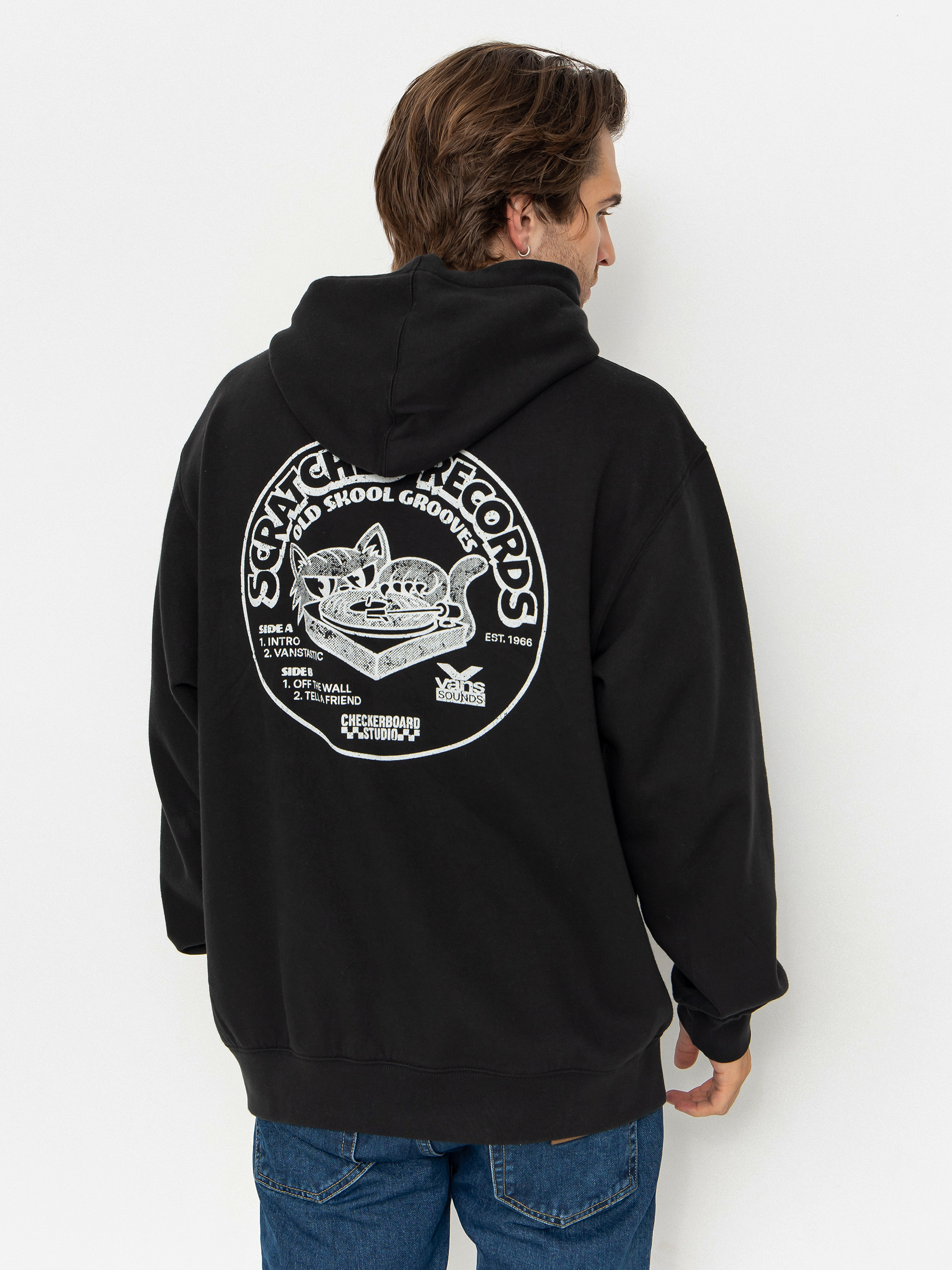 Bluza z kapturem Vans Scratched Records HD (black)