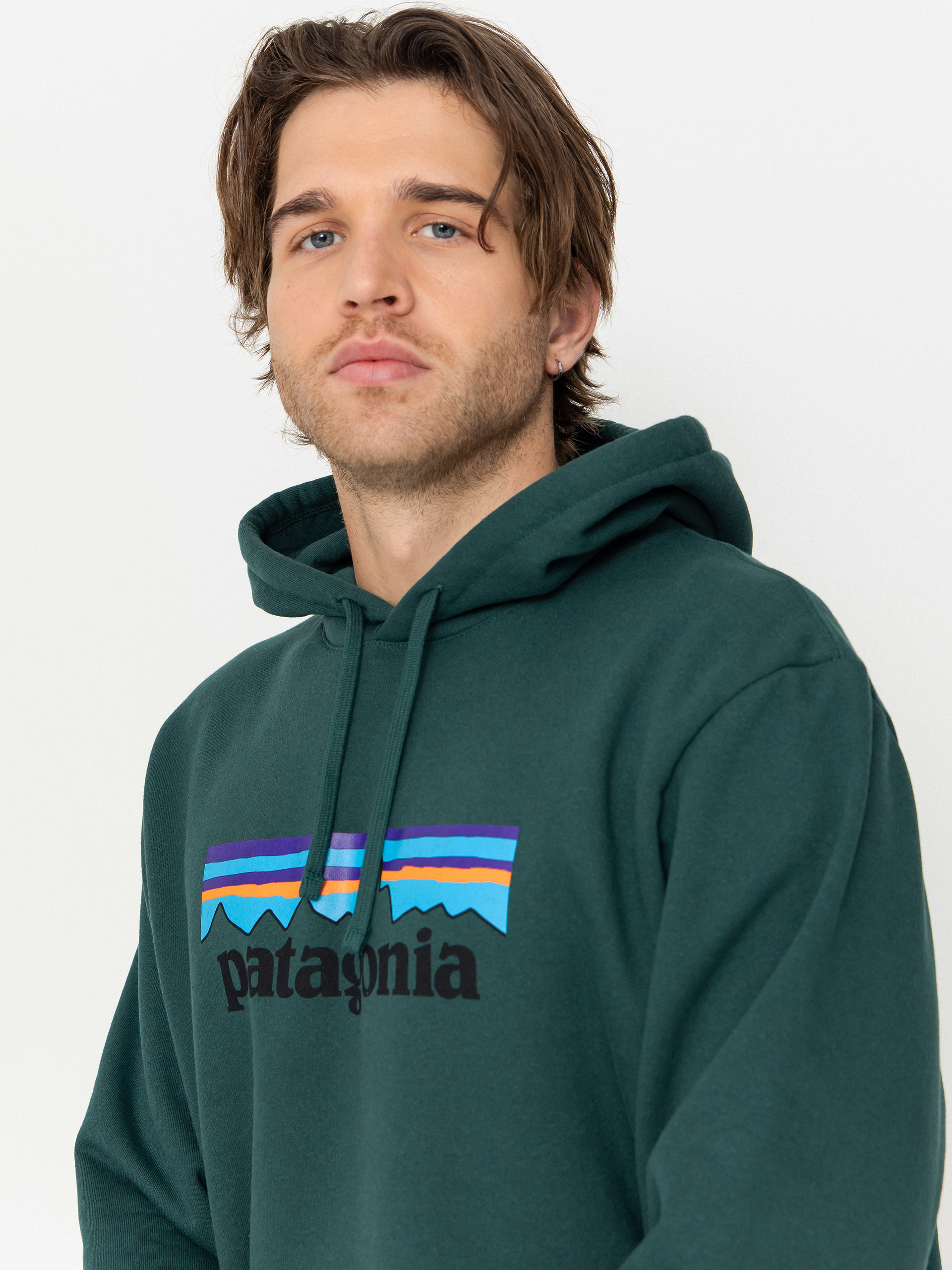 Bluza z kapturem Patagonia P 6 Logo Uprisal HD (cascade green)