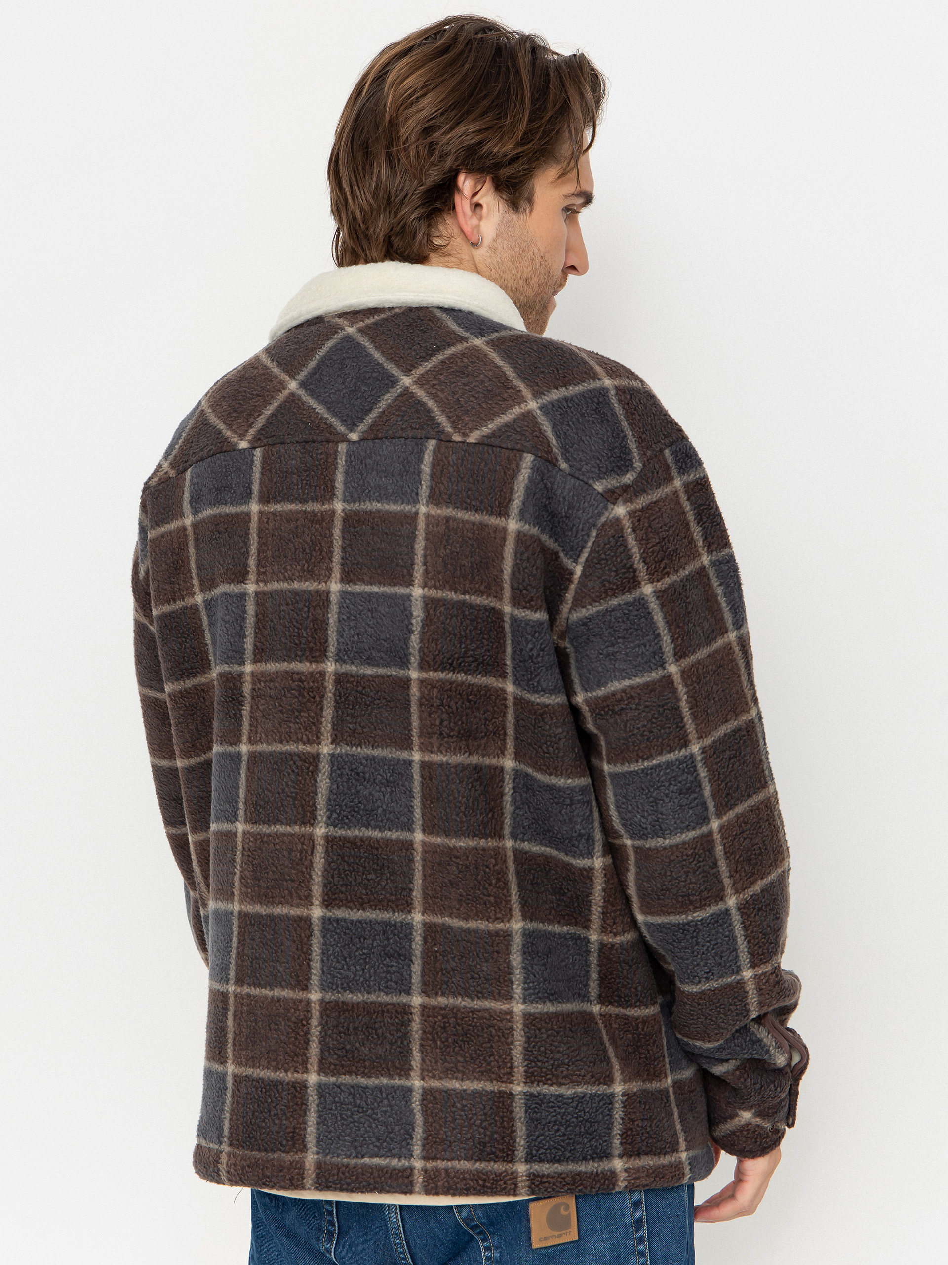 Męski Polar Quiksilver Sherpa Jacket (chocolate brown sherpa plaid)