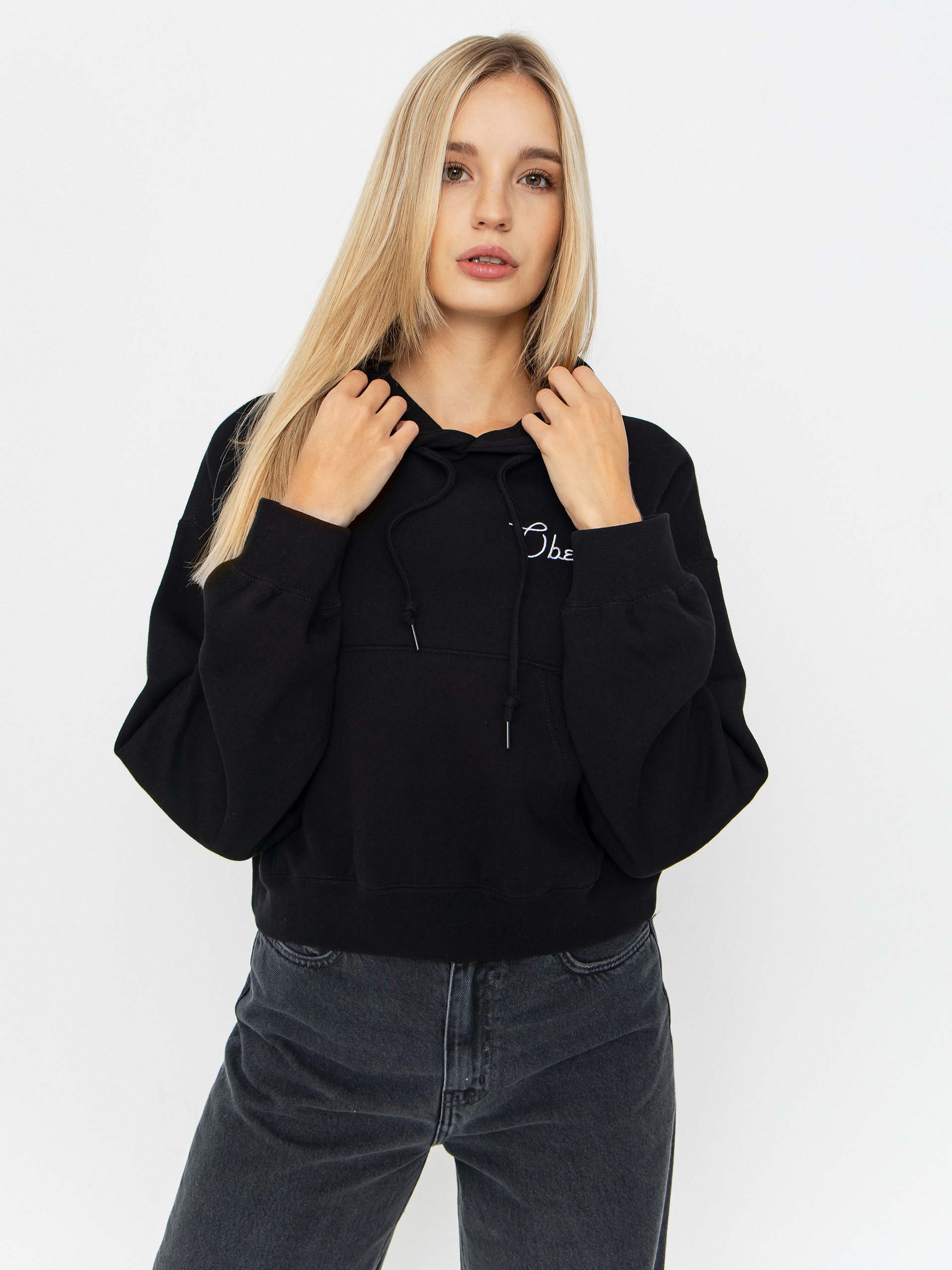 Bluza z kapturem OBEY Cities Cropped HD Wmn (black)