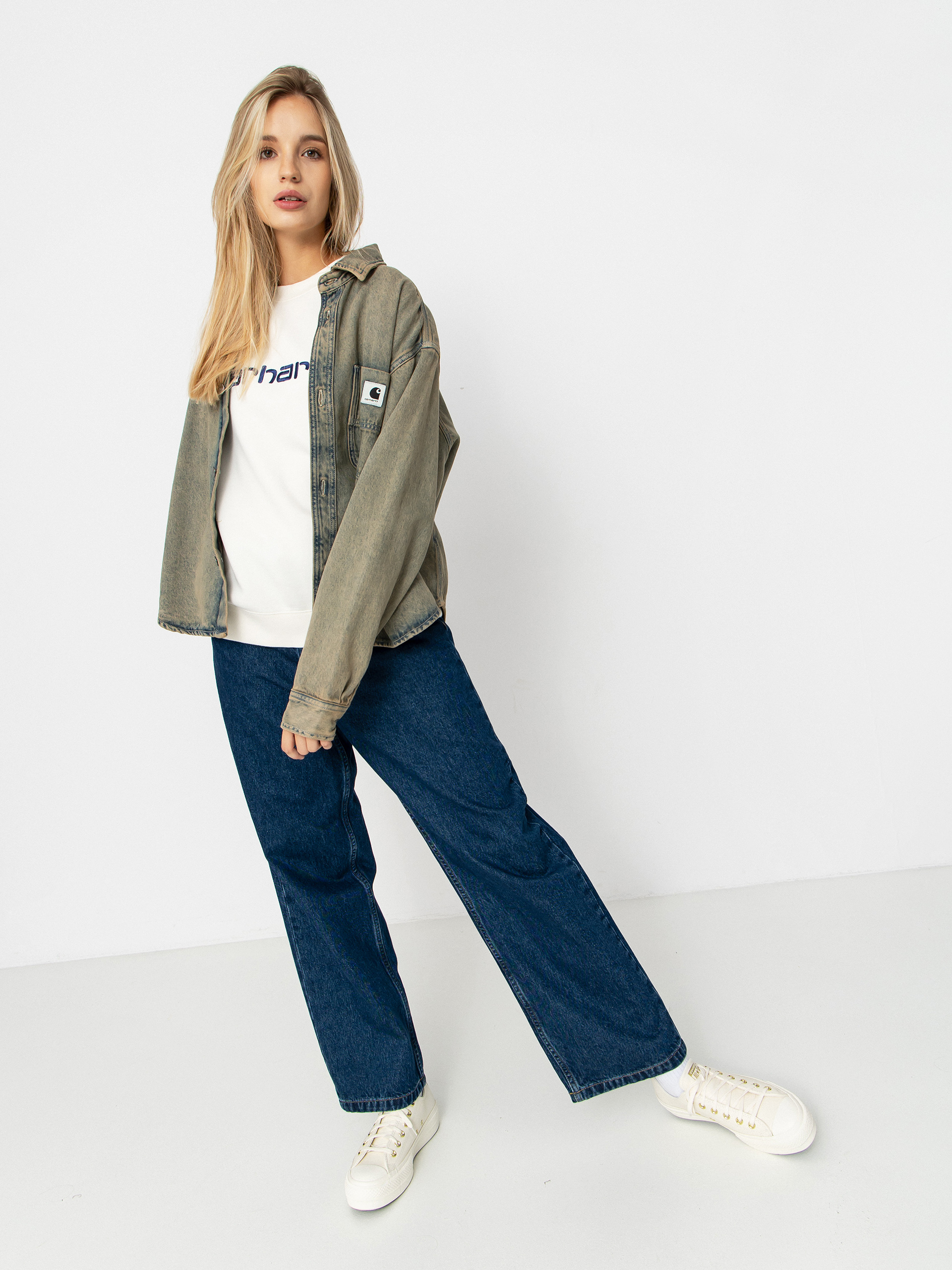Kurtka Carhartt WIP Georgia Wmn (blue/leather/garment dyed)