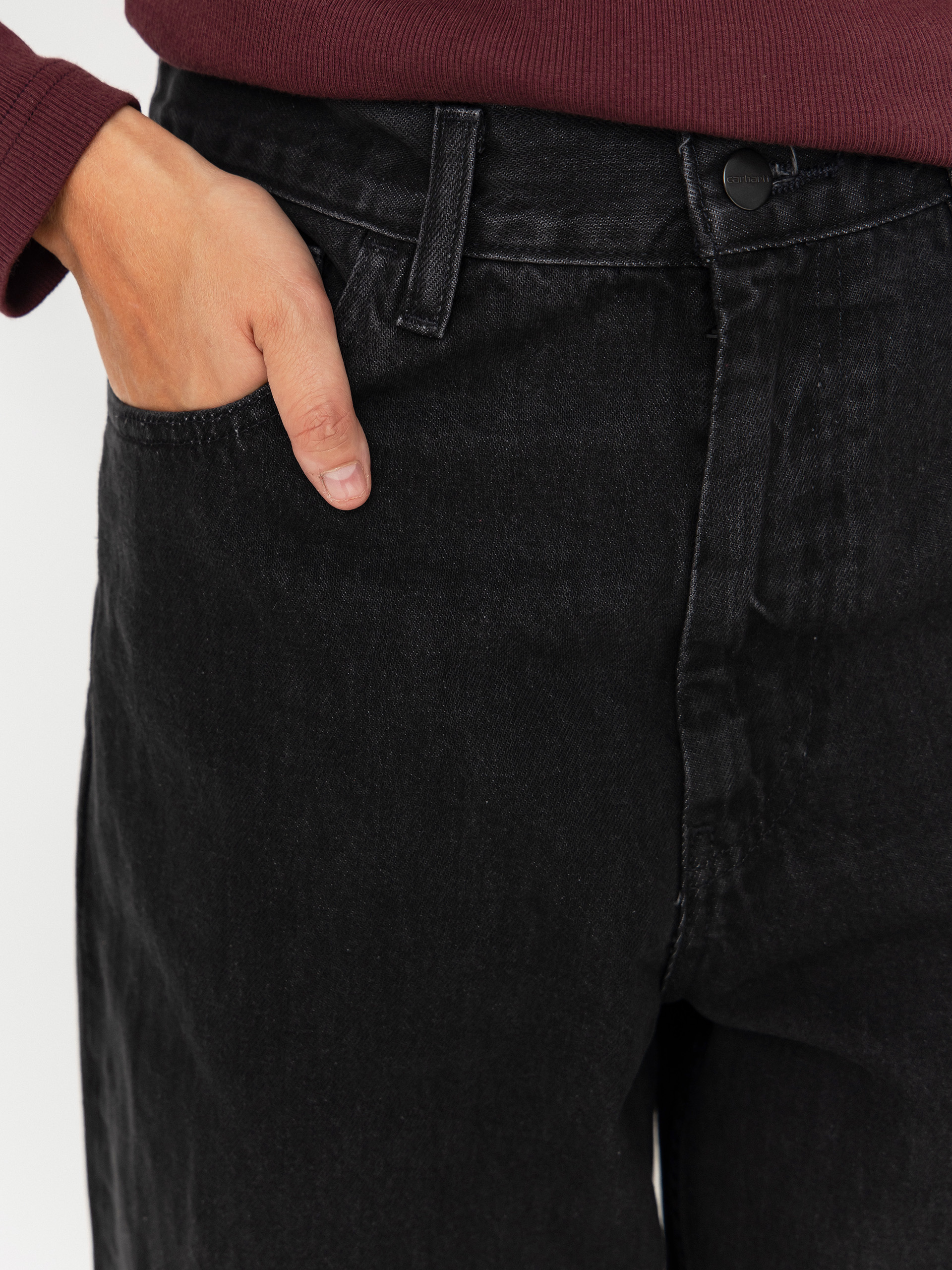 Spodnie Carhartt WIP Brandon Wmn (black/stone washed)