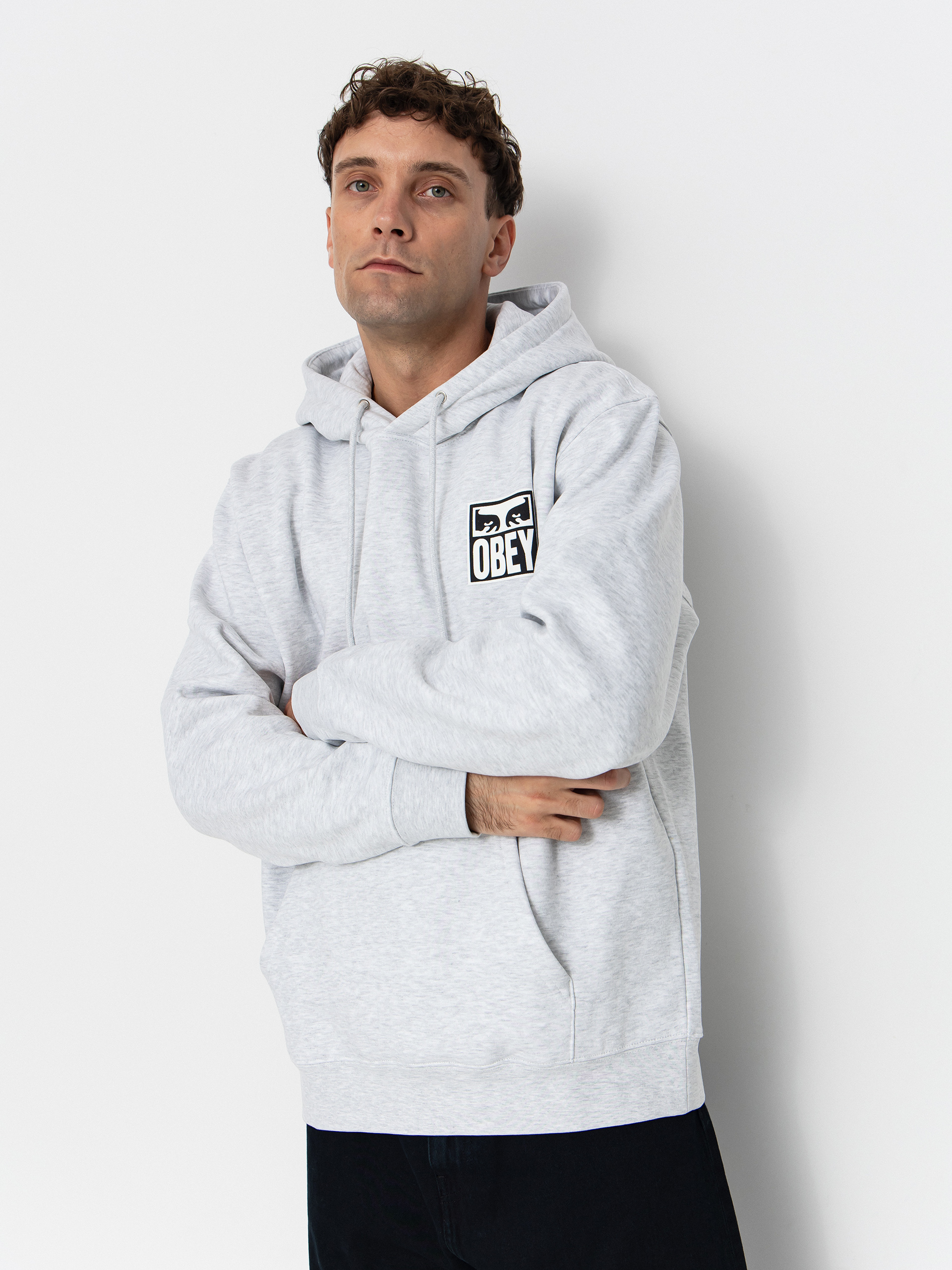 Bluza z kapturem OBEY Obey Eyes Icon HD (heather grey)