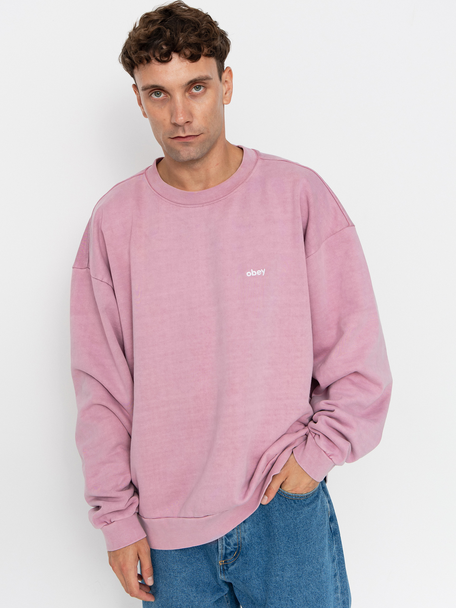 Bluza OBEY Lowercase Pigment Crew (pigment lilac)