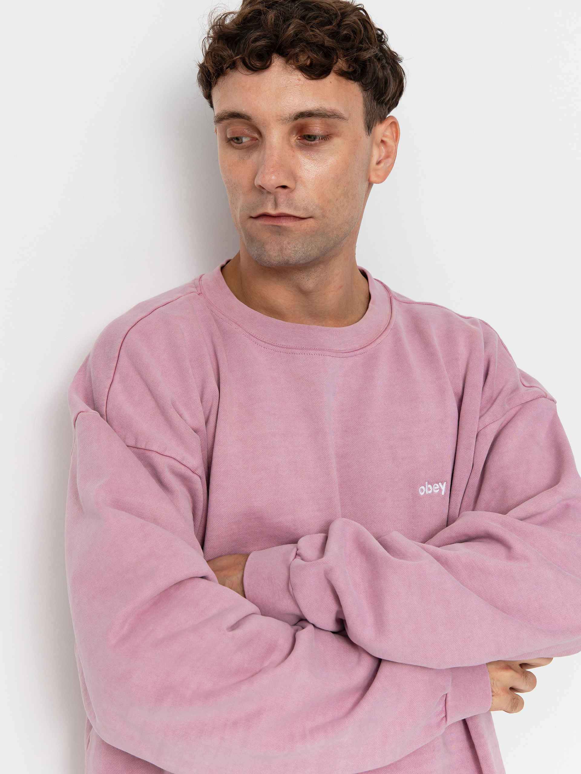 Bluza OBEY Lowercase Pigment Crew (pigment lilac)