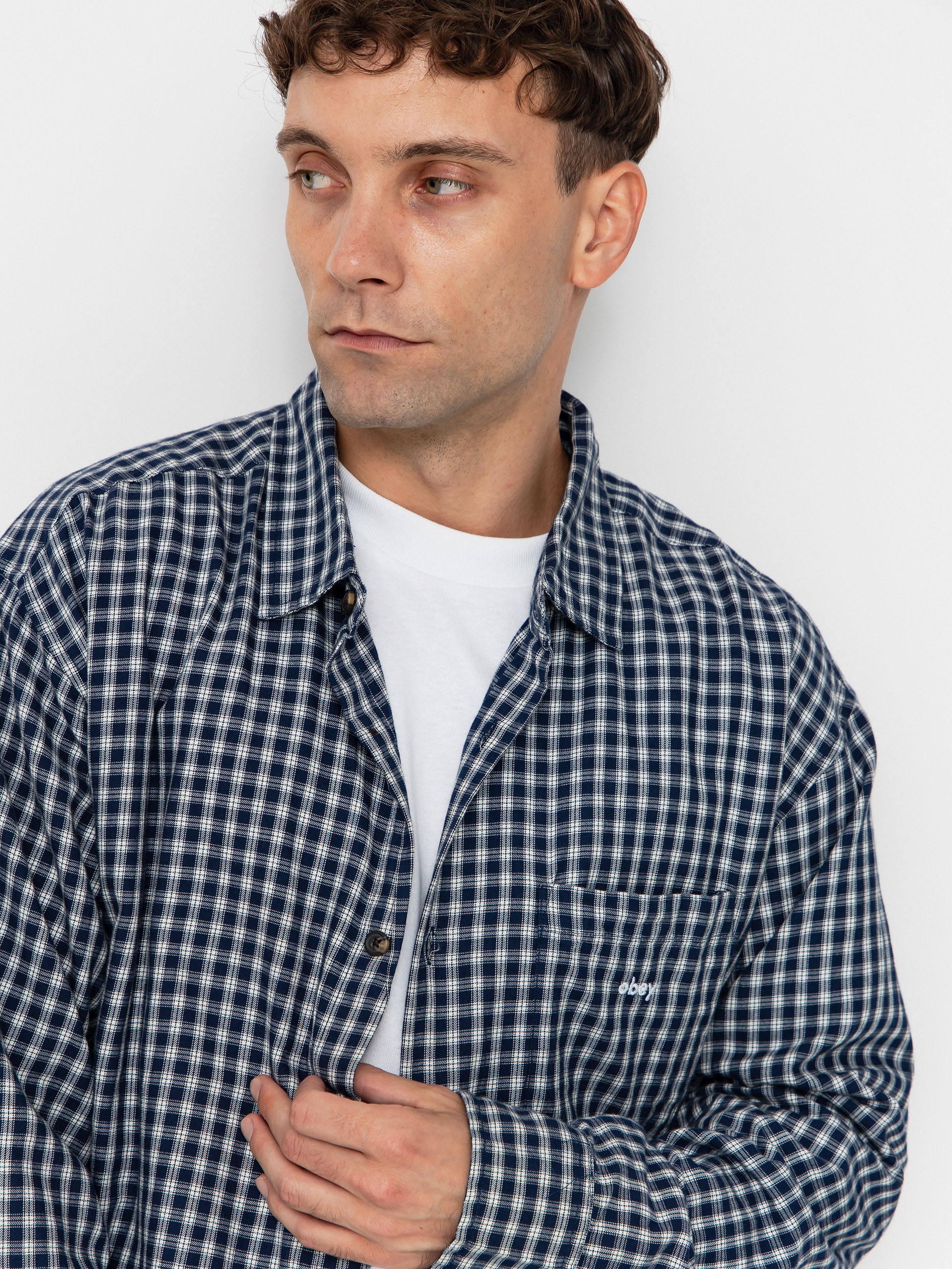 Koszula OBEY Bigwig Andy Woven (academy navy multi)