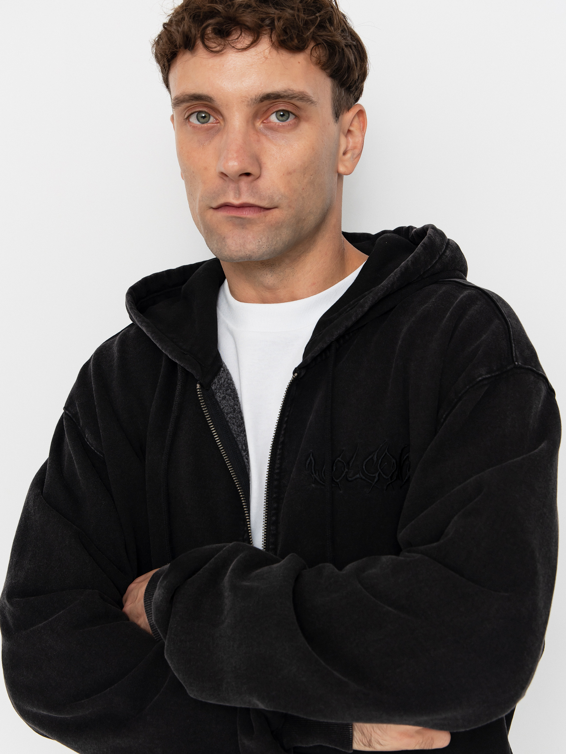 Bluza z kapturem Volcom Studder Zip (black)